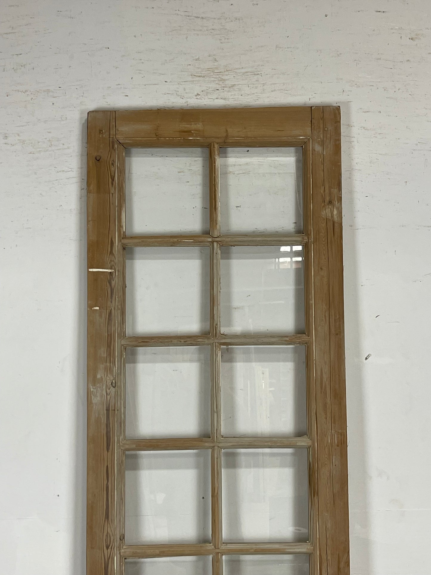 Antique French Panel Door with Glass (93 x 28) M234
