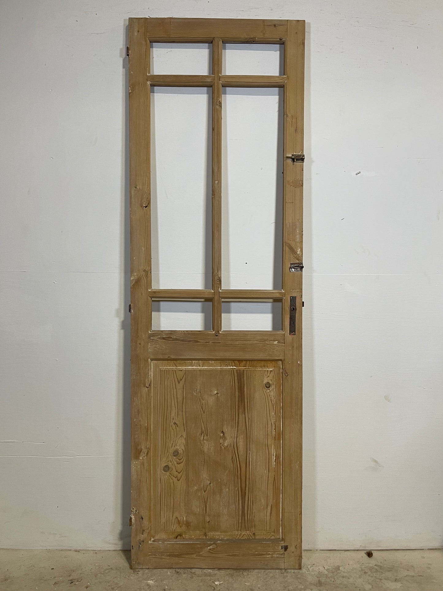 Antique French Panel Door with Glass (88x28) L341