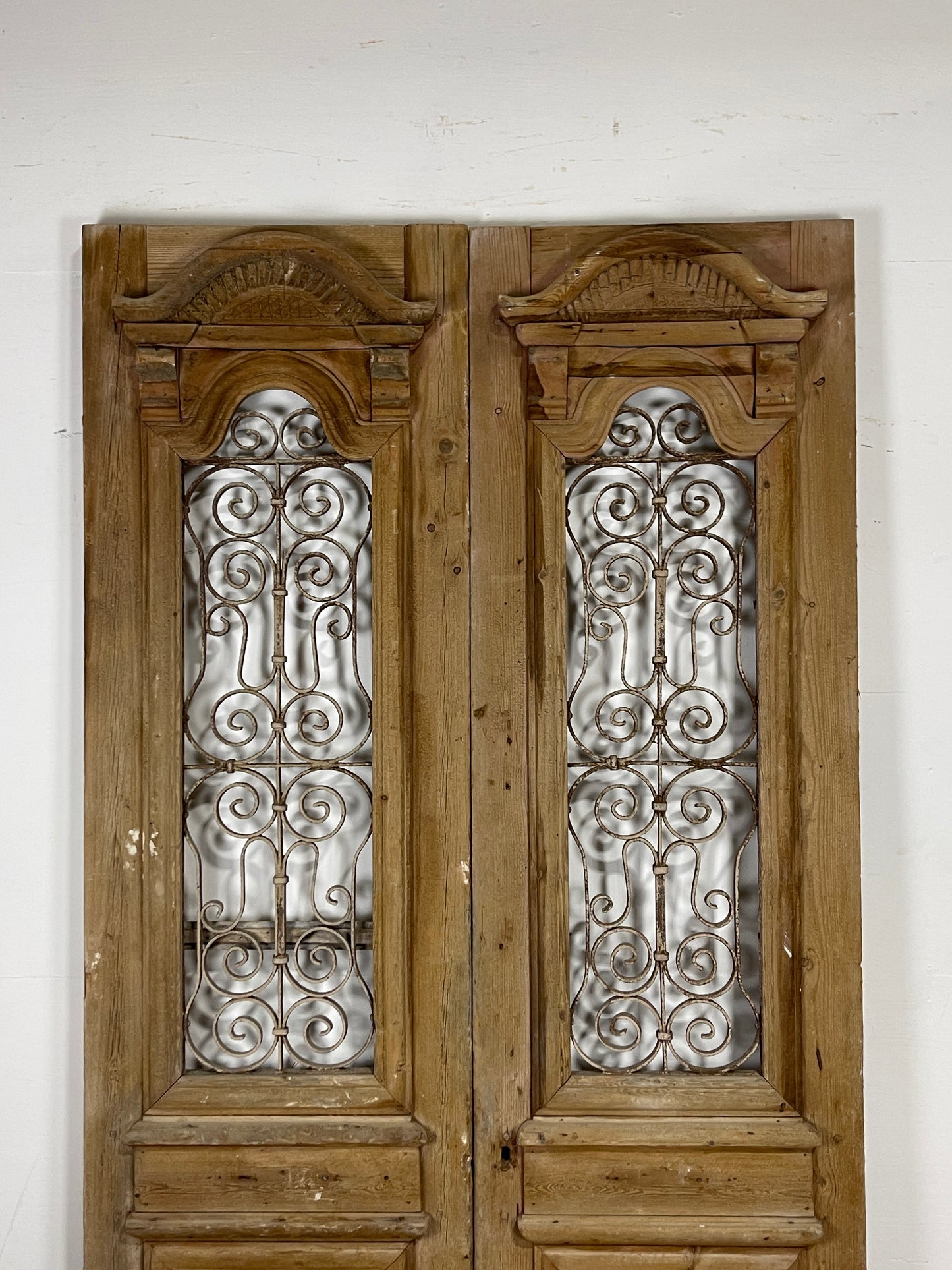 Antique French panel doors with Metal (97 x 50.75) O36