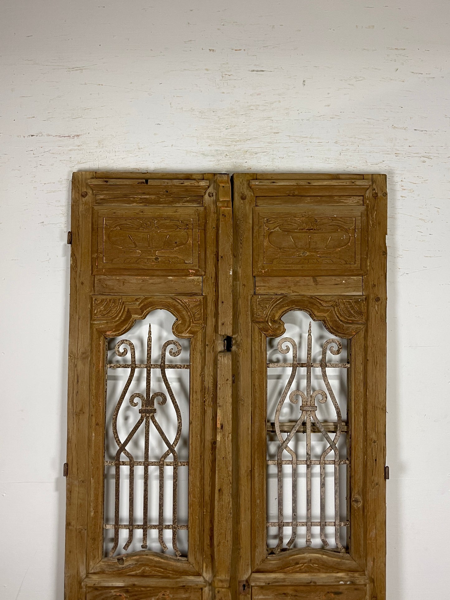 Antique French panel doors with Metal (91 x 44.5) P68