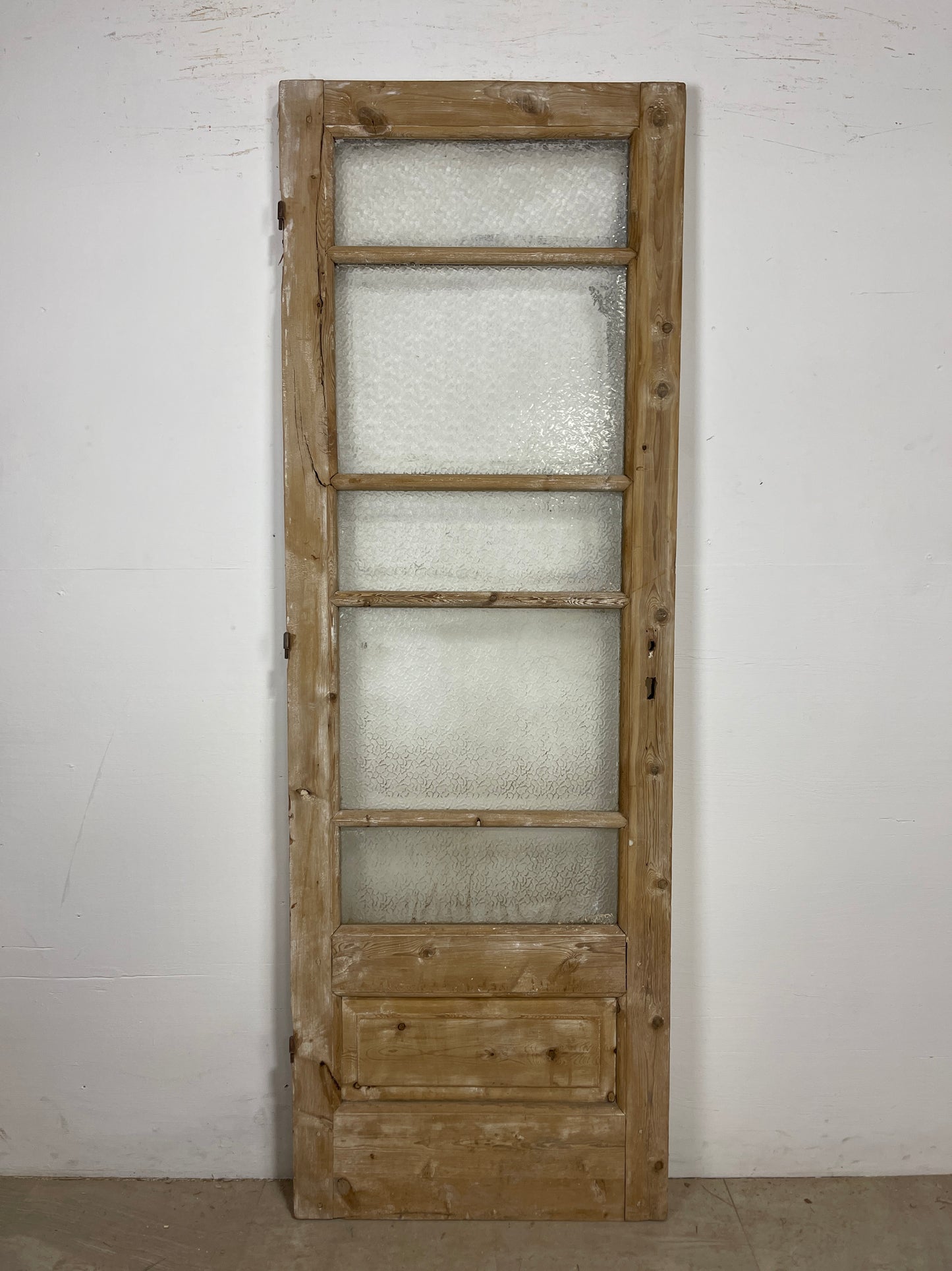 Antique French Panel Door - Single with glass (81x27.5) O259