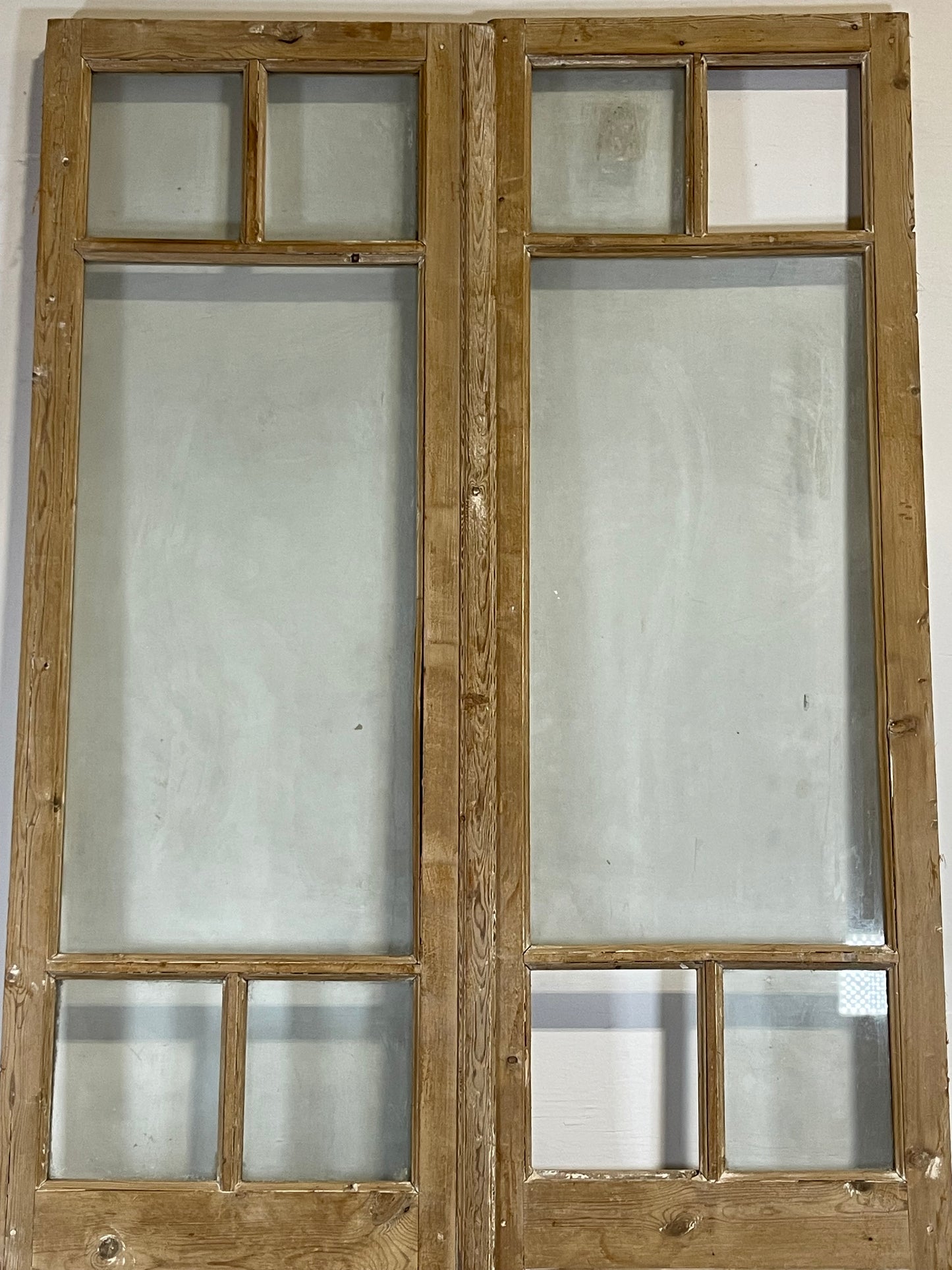 Antique French panel doors with glass (103x47.75) L203