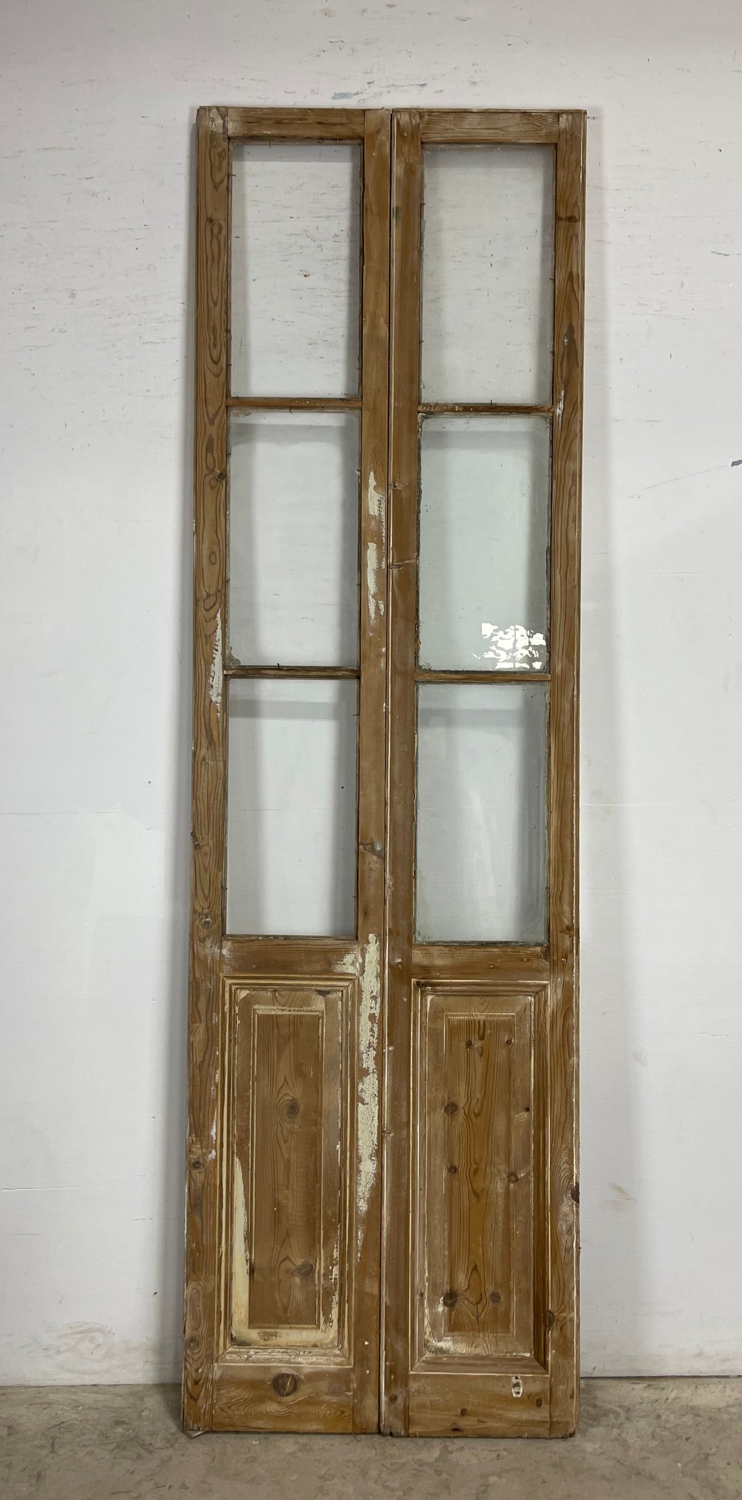 Antique French Panel Doors with glass (103.75x30.75) M081
