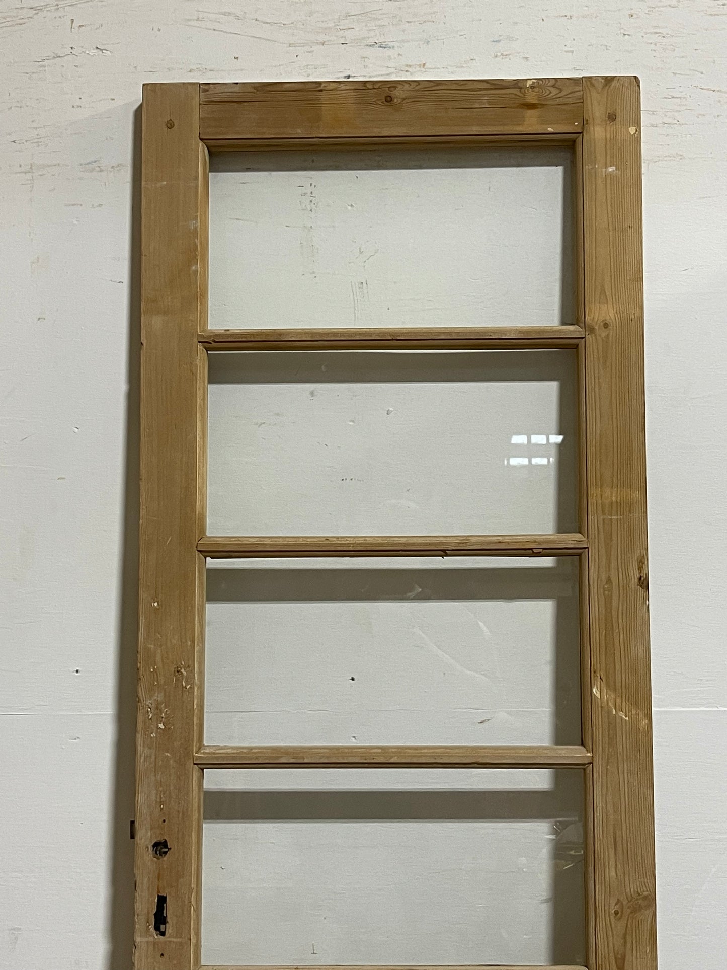 Antique French Panel Door with Glass (84.25x28.25) J905