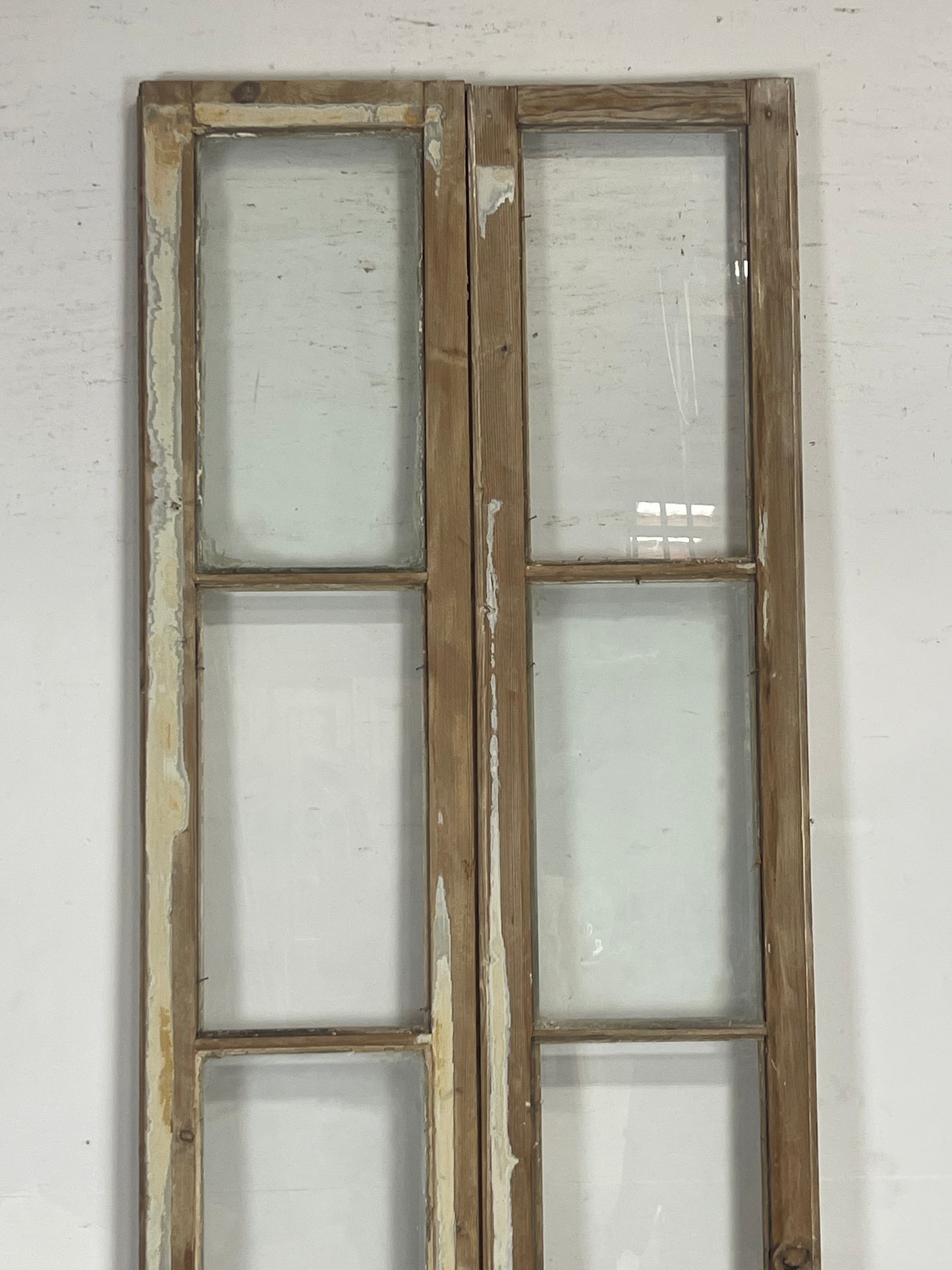 Antique French Panel Doors with glass (100.5x30.75) M077