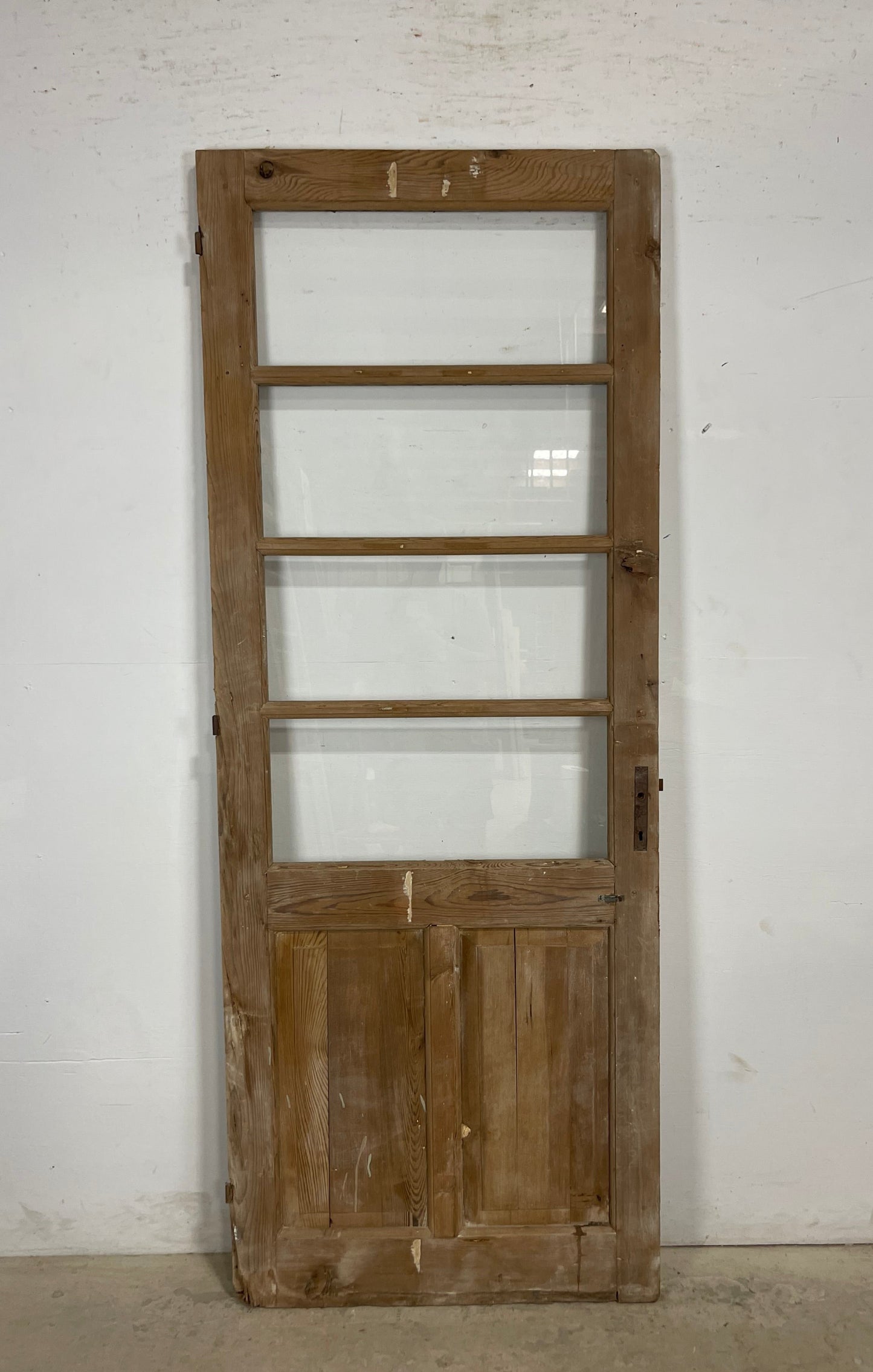 Antique French Panel Door with Glass  (84 x 32.25) M239