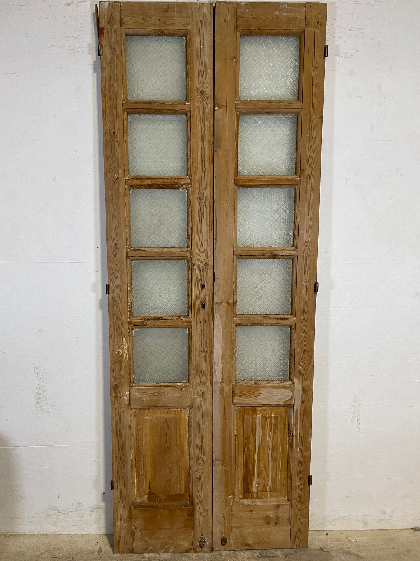 Antique French panel doors with glass (85.5x33.25) K331
