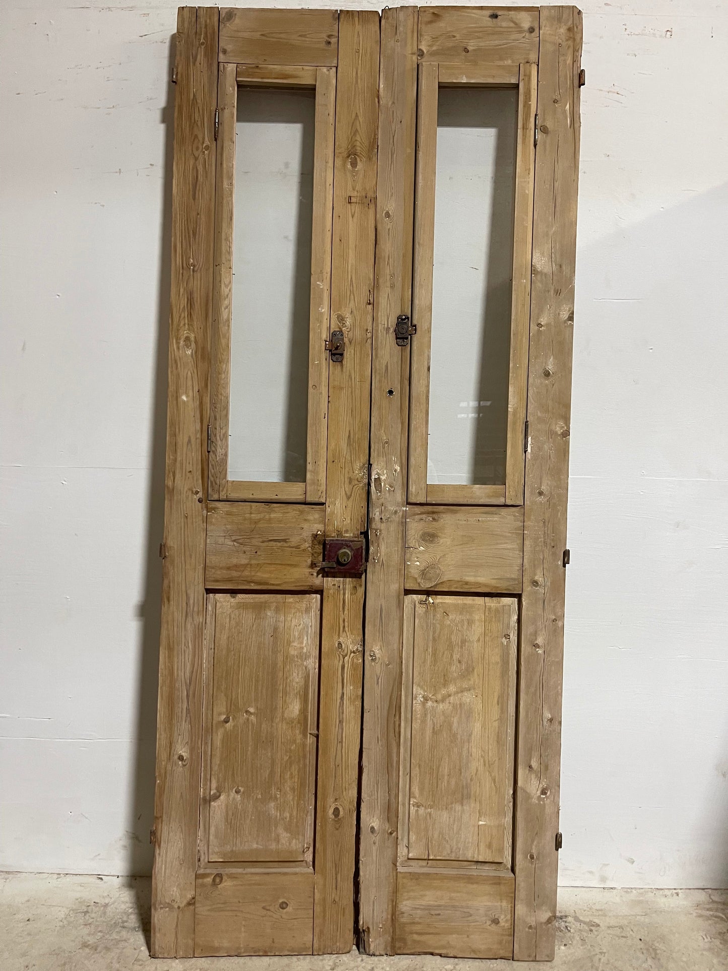 Antique French Panel Doors with Glass (94.75x40) J312