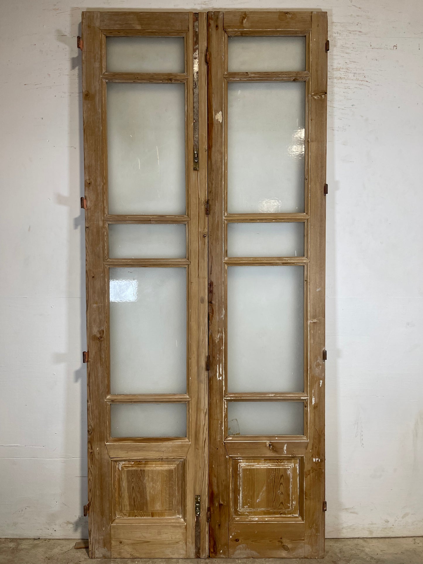 Antique French Panel Doors with glass (99.25x44) K324