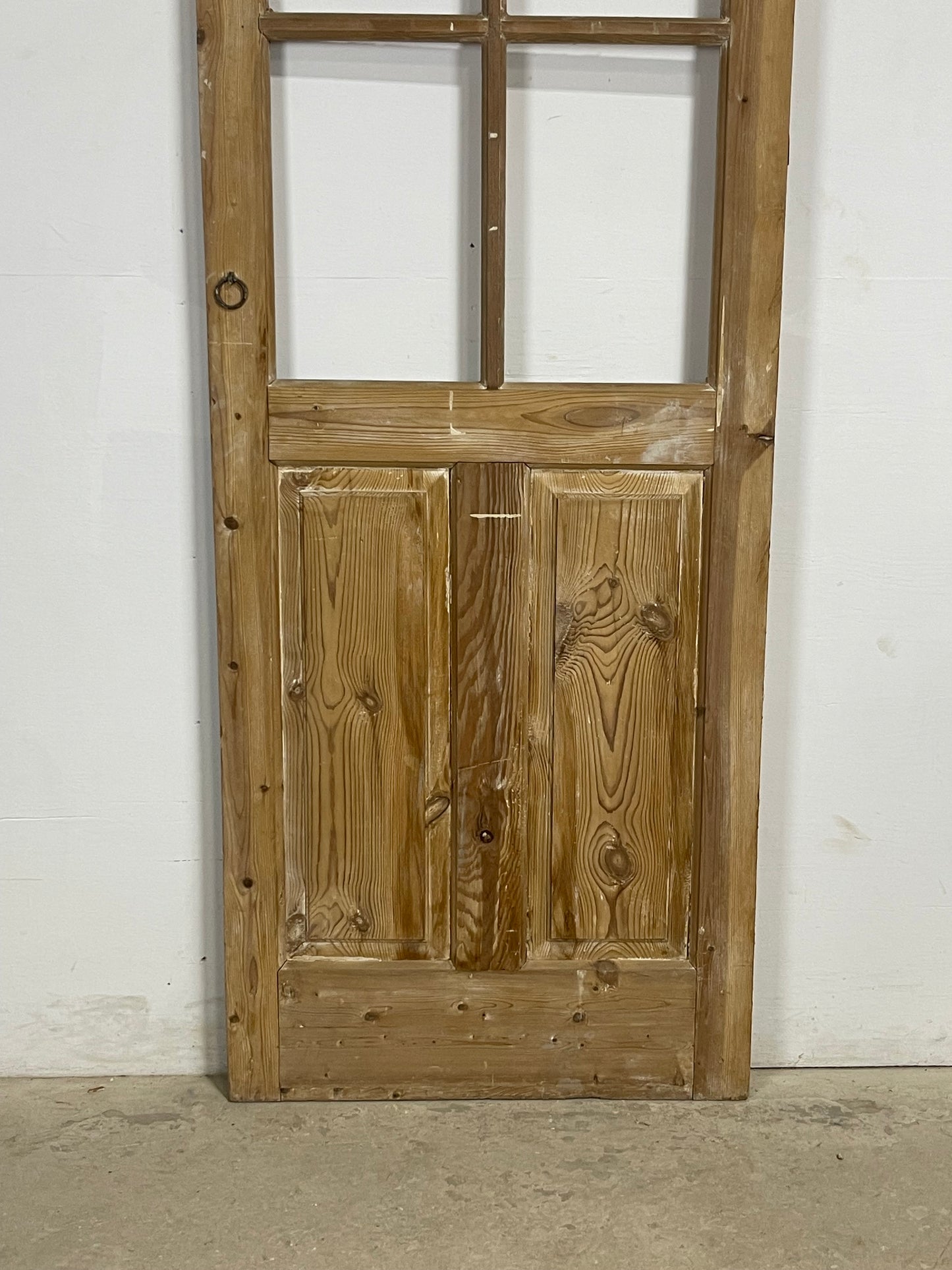 Antique French Panel Door with Glass  (102x31.25) M254