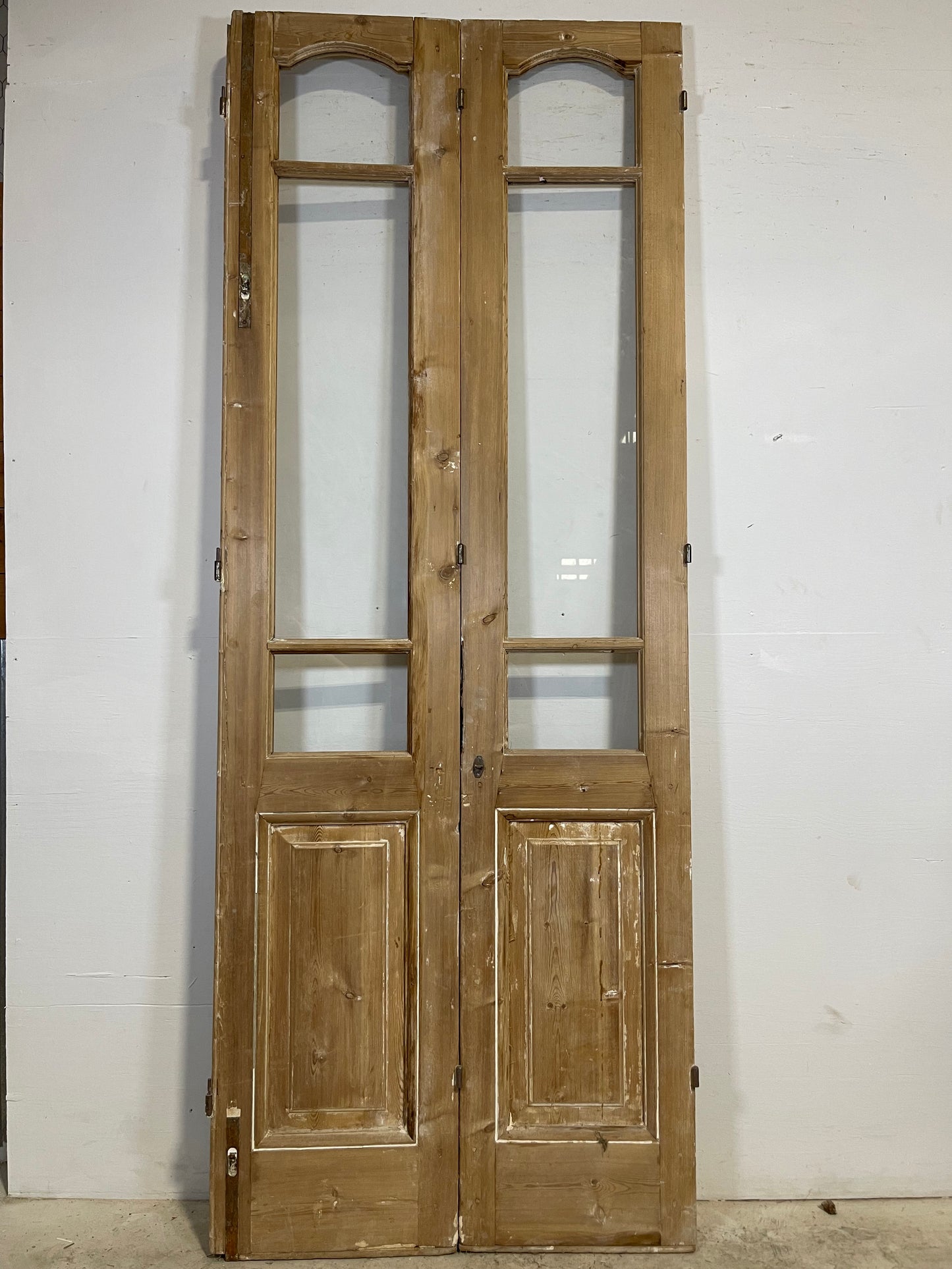 Antique French panel doors with glass (99x37.75) L347