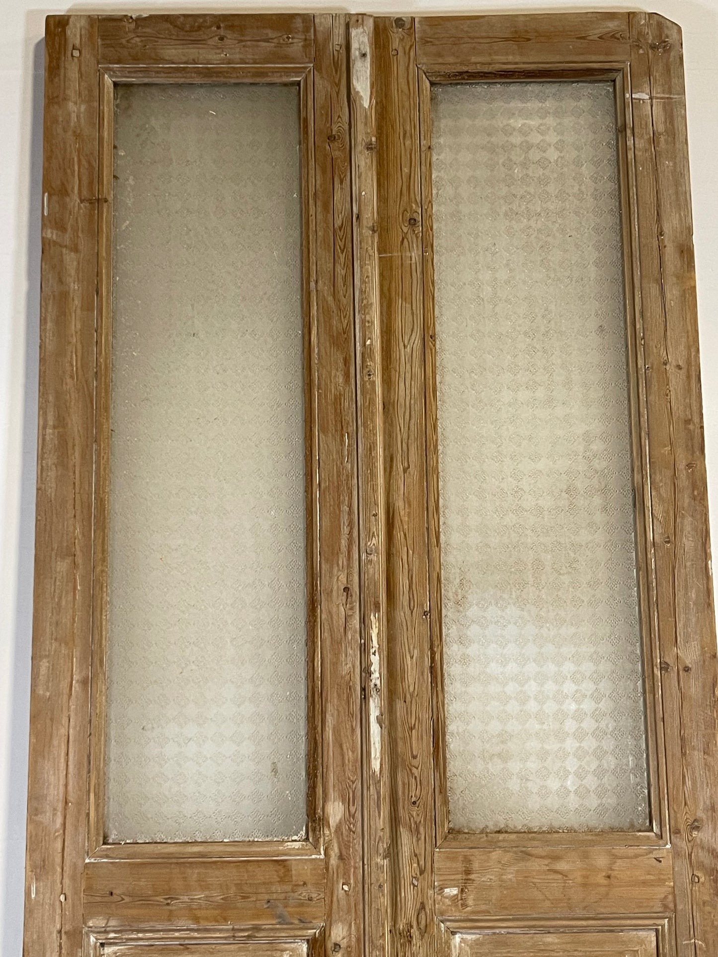 Antique French panel doors with glass (98.75x40.25) L200