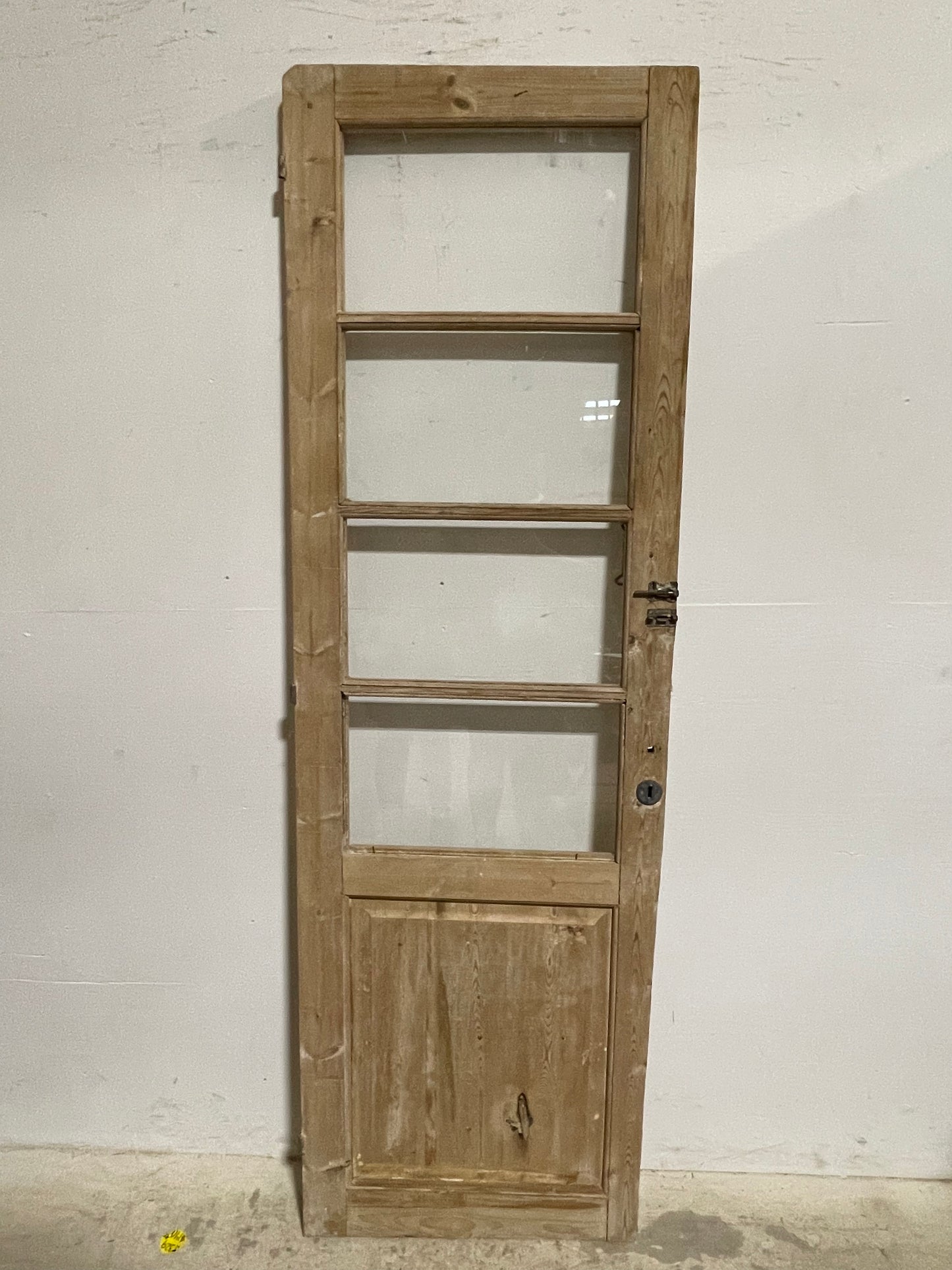 Antique French Panel Door with Glass (85.5x27.5) J901