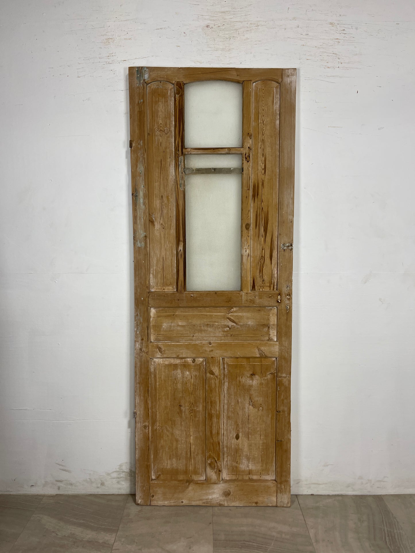 Antique French Panel Door with Glass (87 x 31.5) N175