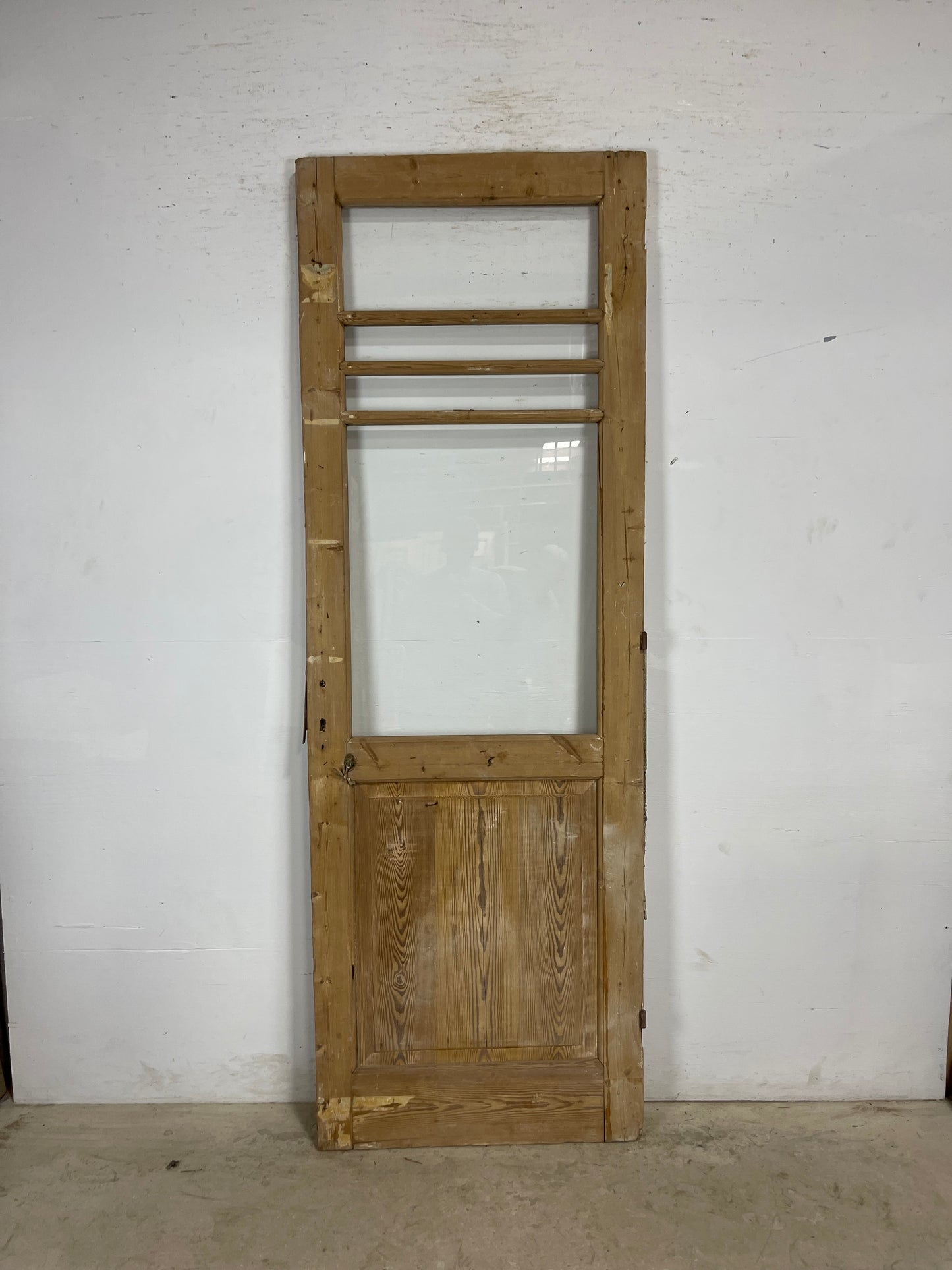 Antique French Panel Door with Glass (92.25 x 31.5) M225