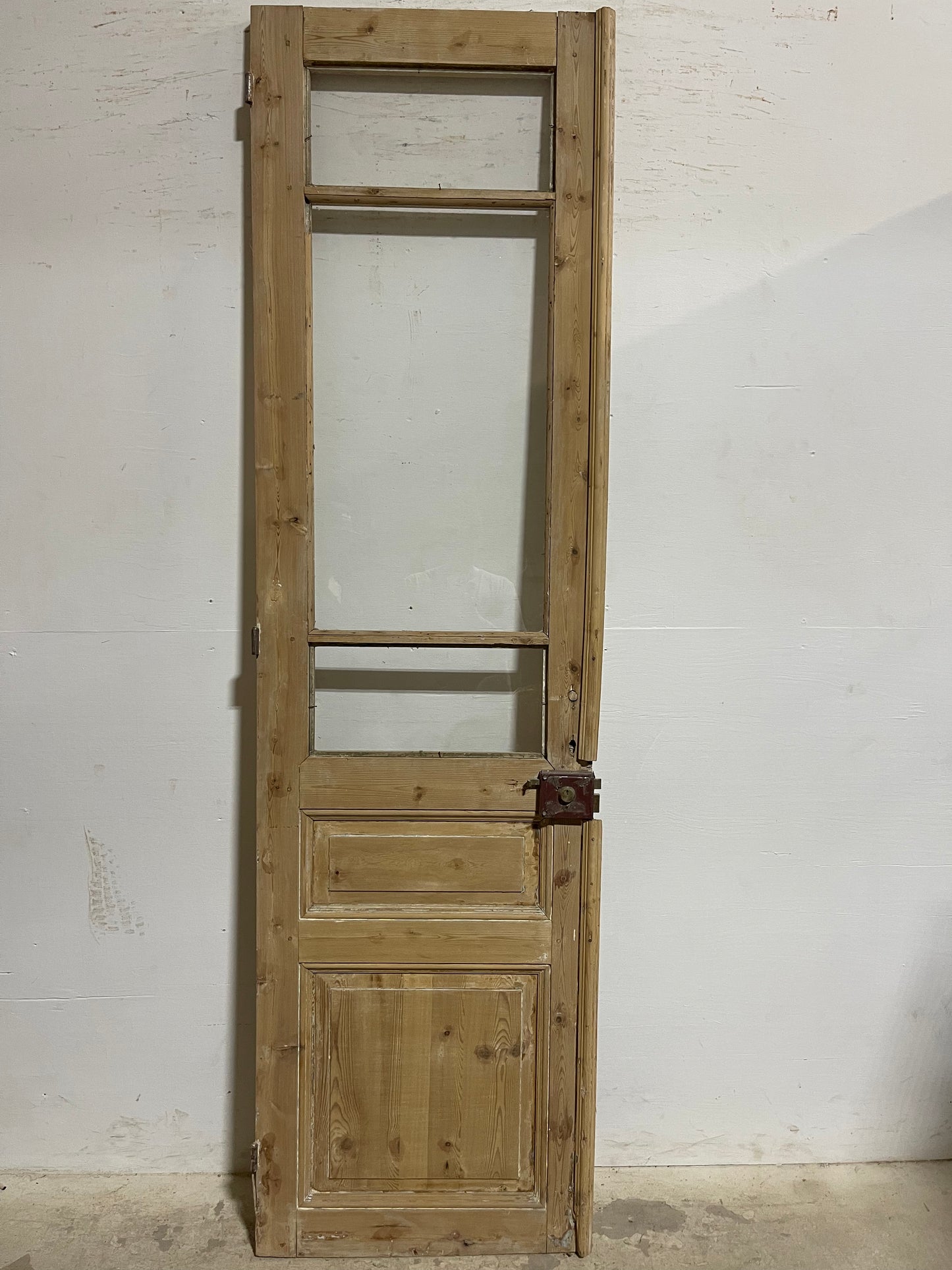 Antique French Panel Door with Glass (93.25x25.25) J915