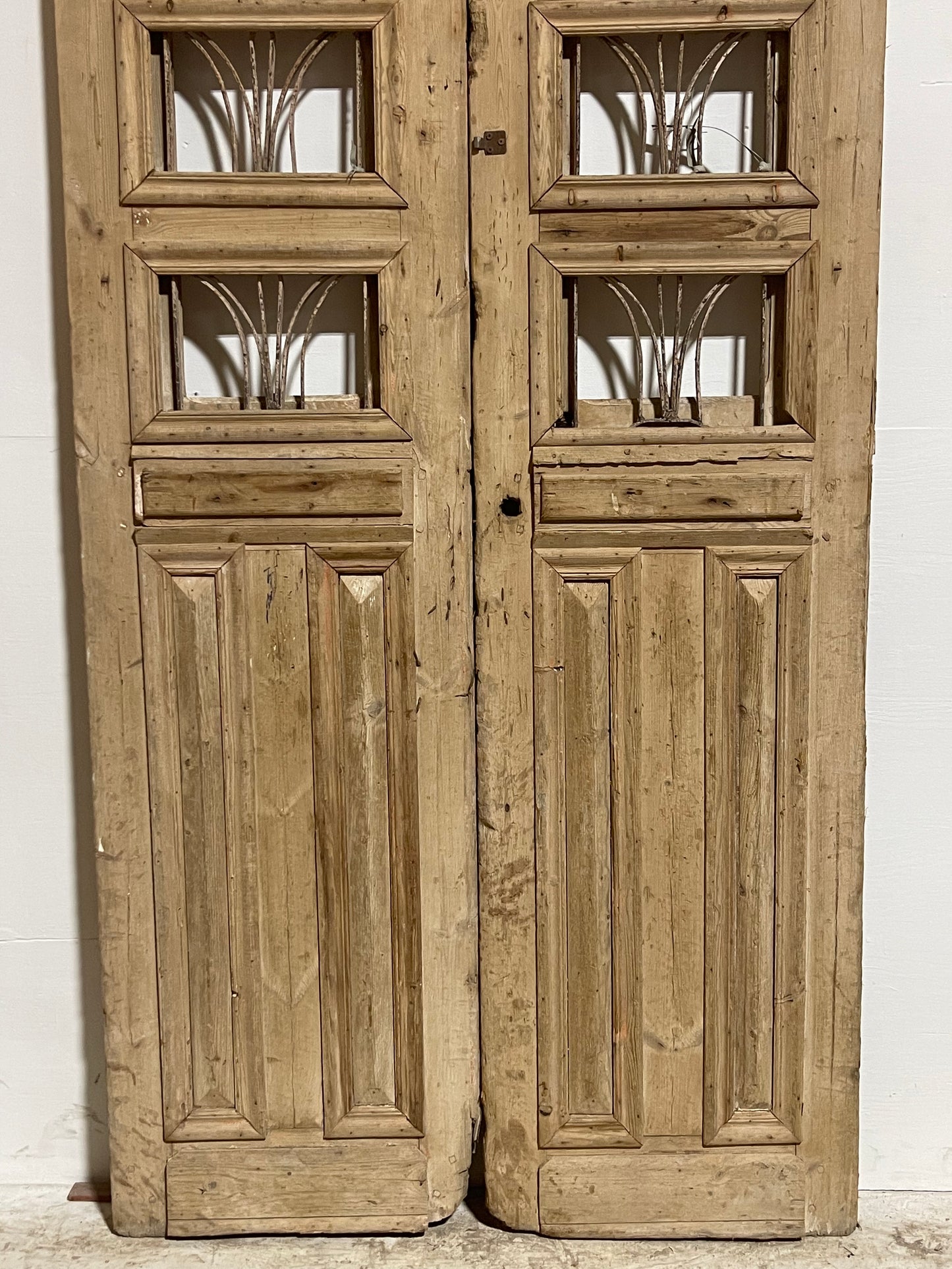 Antique French Panel Door with Metal (87.75x45) J107