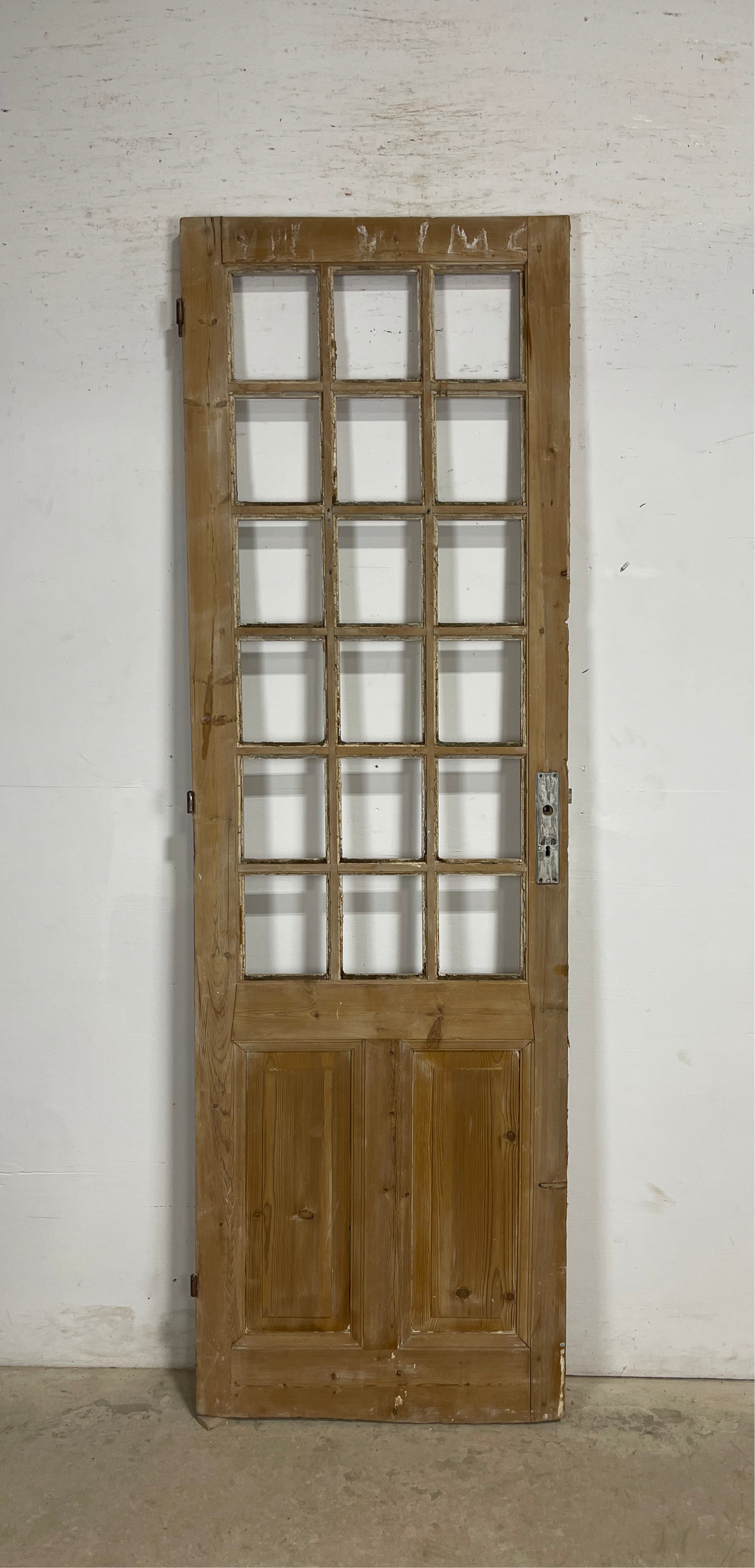 Antique French Panel Door with Glass (89.25x28) M251