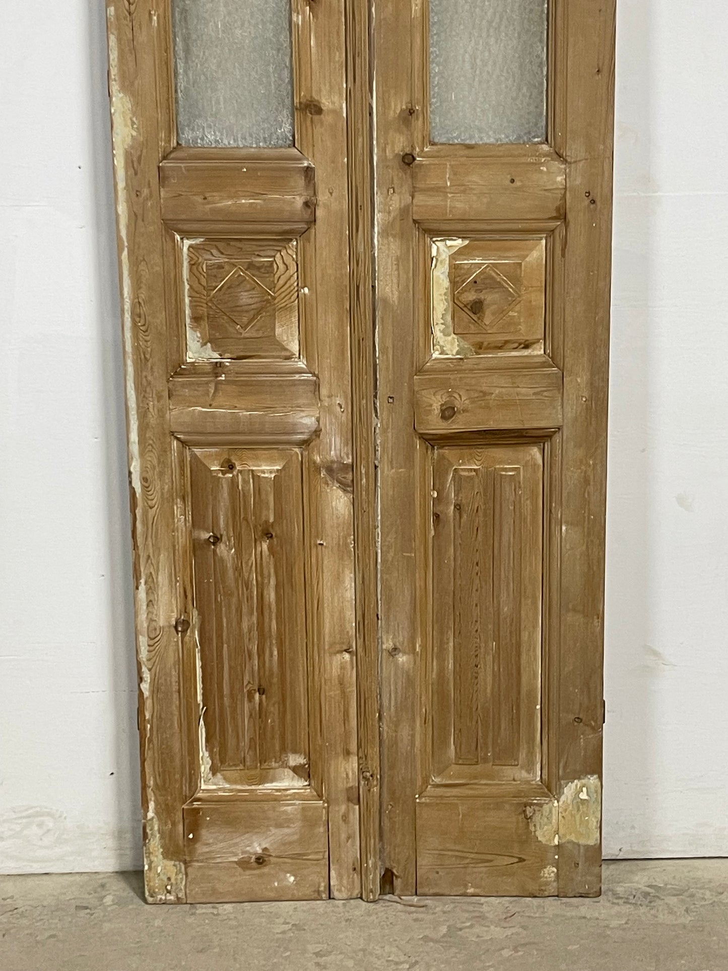 Antique French Panel Doors with glass (102x32) M084