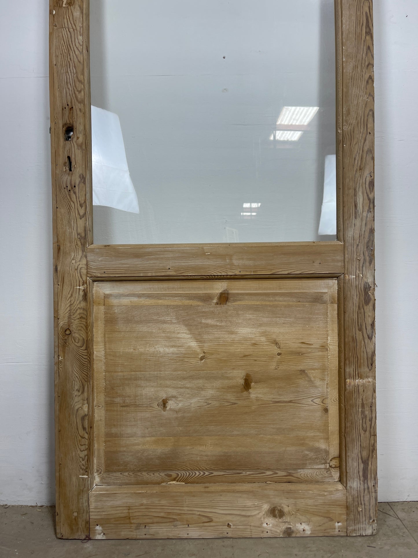 Antique French Panel Door - Single with glass (82.25x32.25) O252