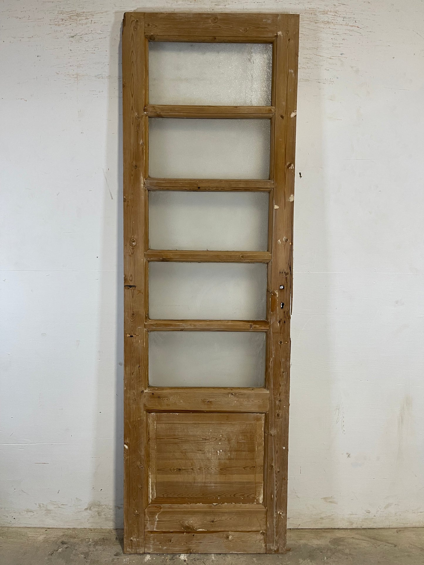 Antique French Panel Door with Glass (88.75x27.75) L121