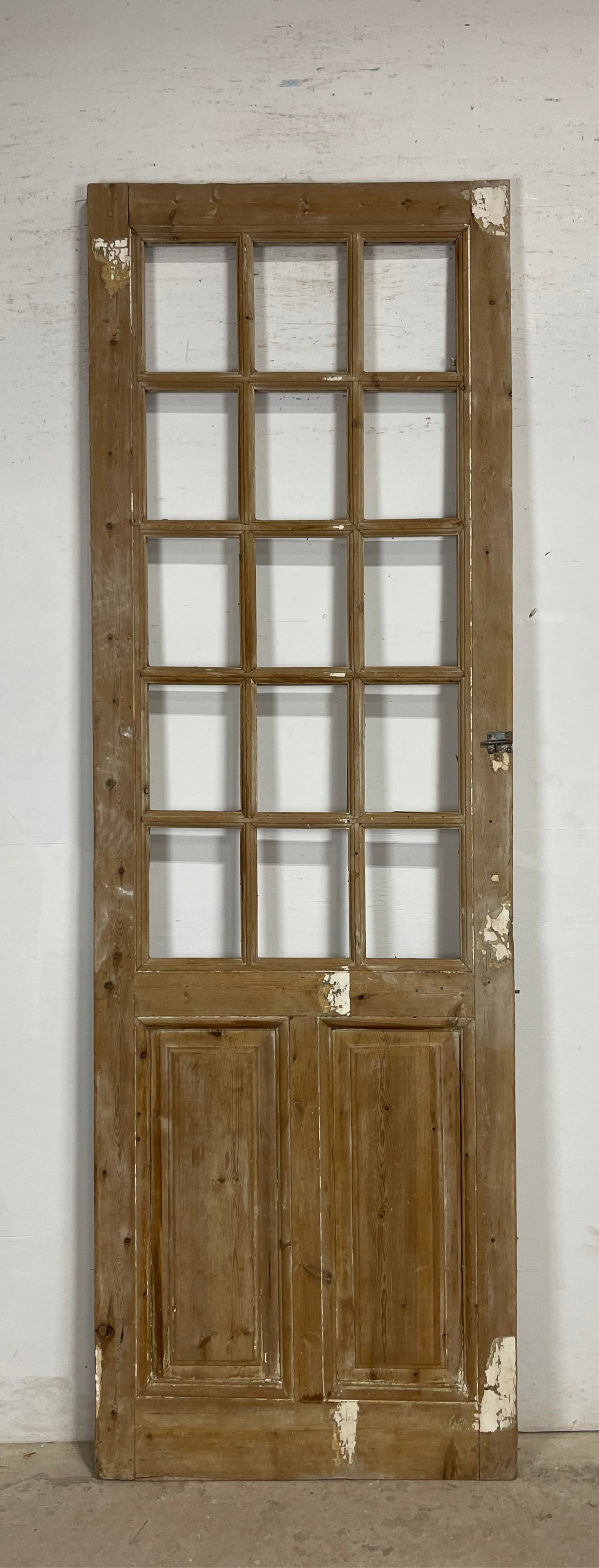 Antique French Panel Door with Glass (97x32) M256