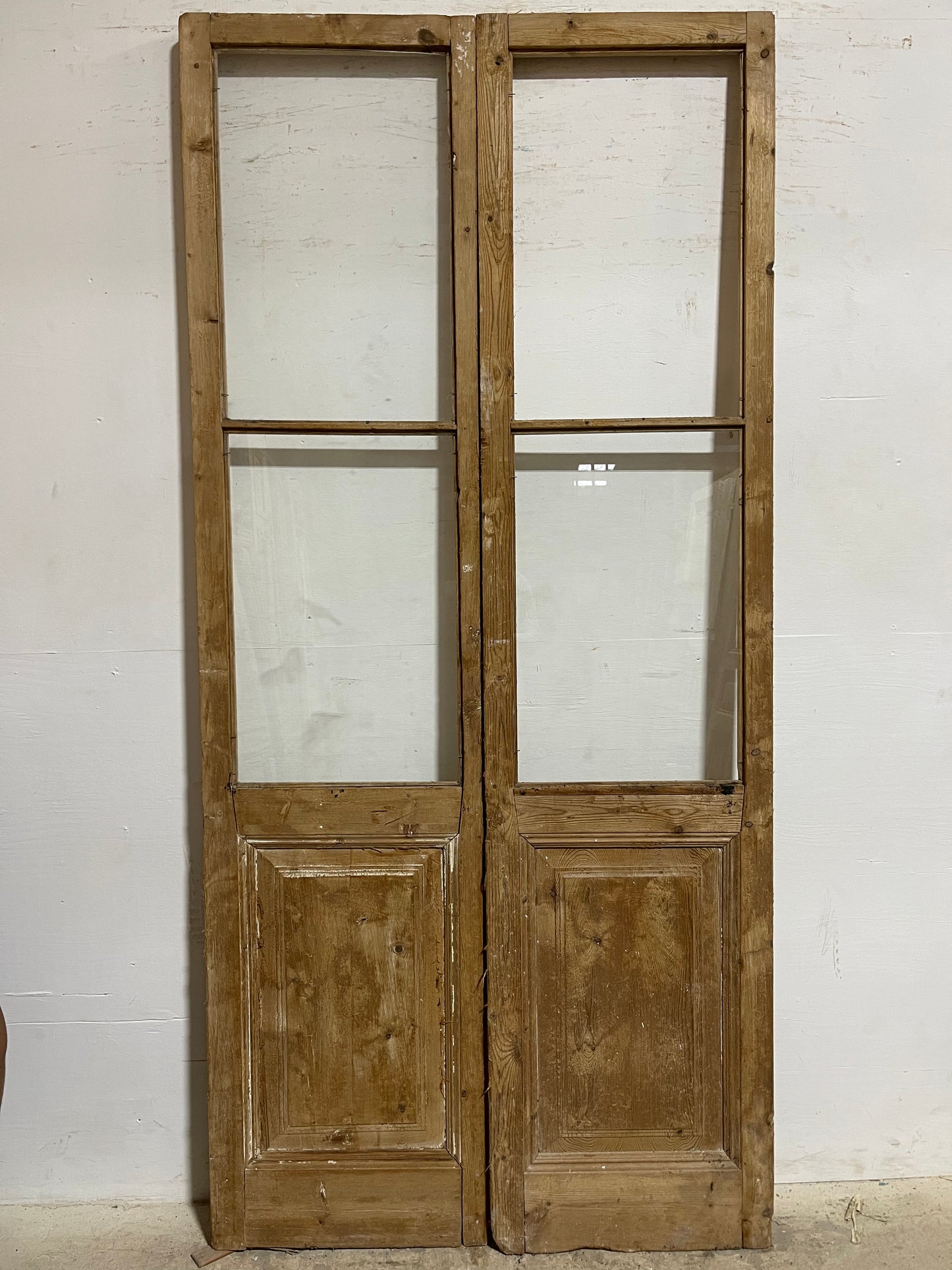 Antique French Panel Doors with glass (95.5x44.5) K305