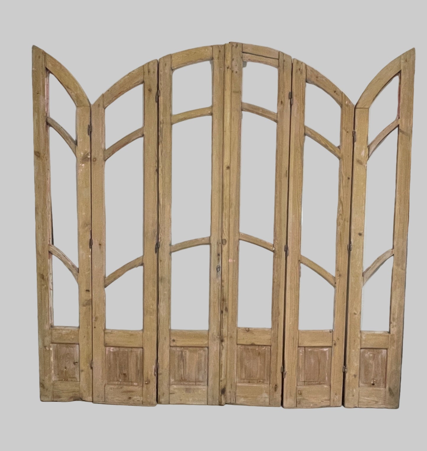 Antique French panel arched doors with Glass (97 x 100) P7