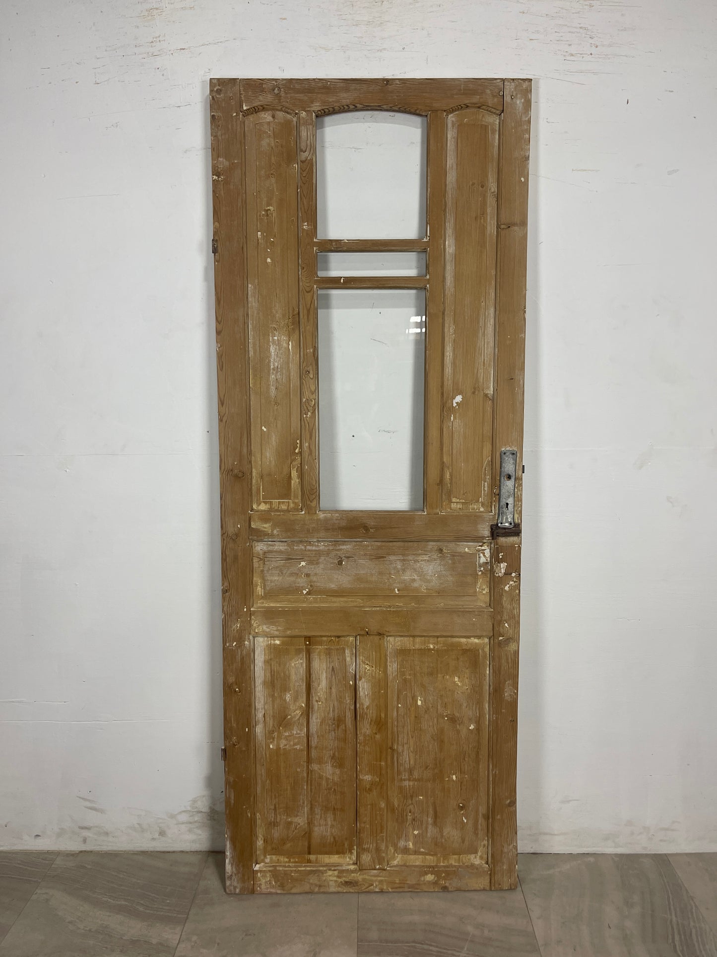 Antique French Panel Door with Glass (85 x 32) N191