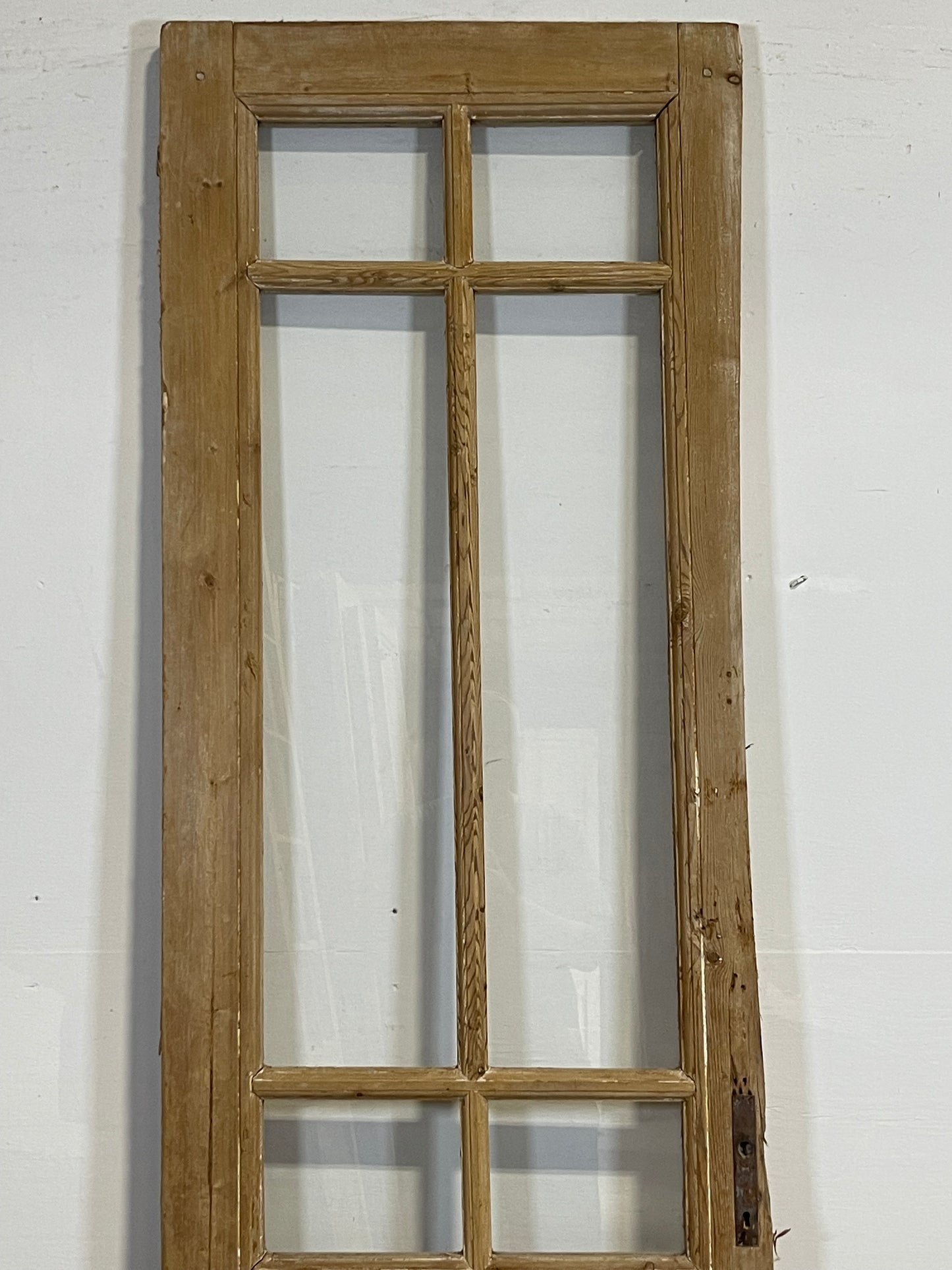 Antique French Panel Door with Glass (89.75x25.25) L328