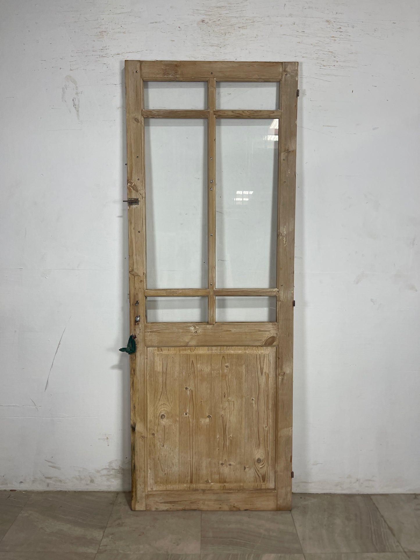 Antique French Panel Door with Glass (87.5 x 32.25) N228