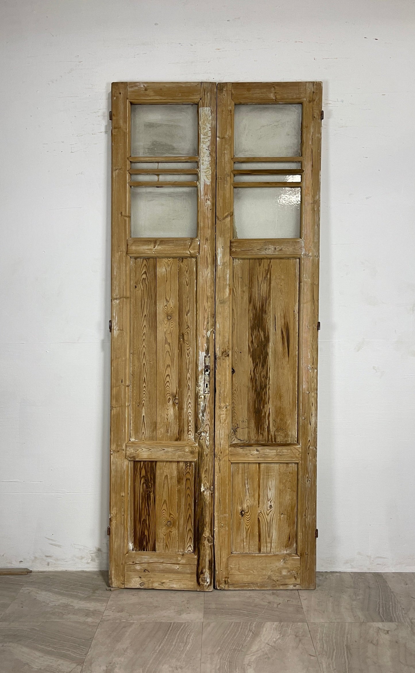 Antique French Panel Doors with Glass (97.5 x 40.5) N050
