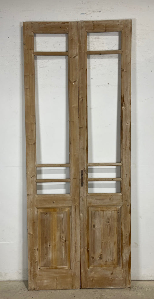 Antique  French Panel Doors with glass (102x40.25)   M123