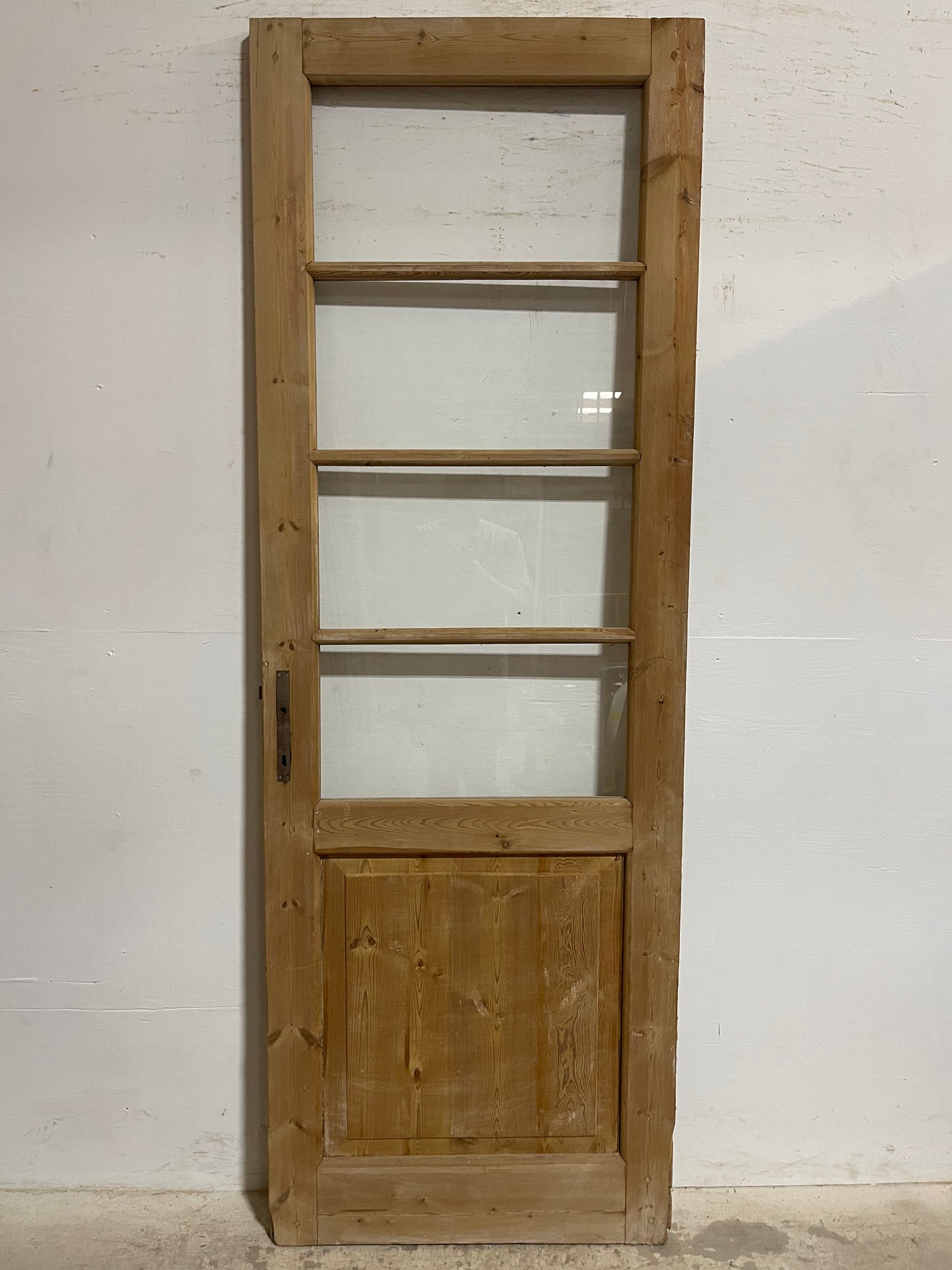 Antique French Panel Door with Glass (92.25x32) J903
