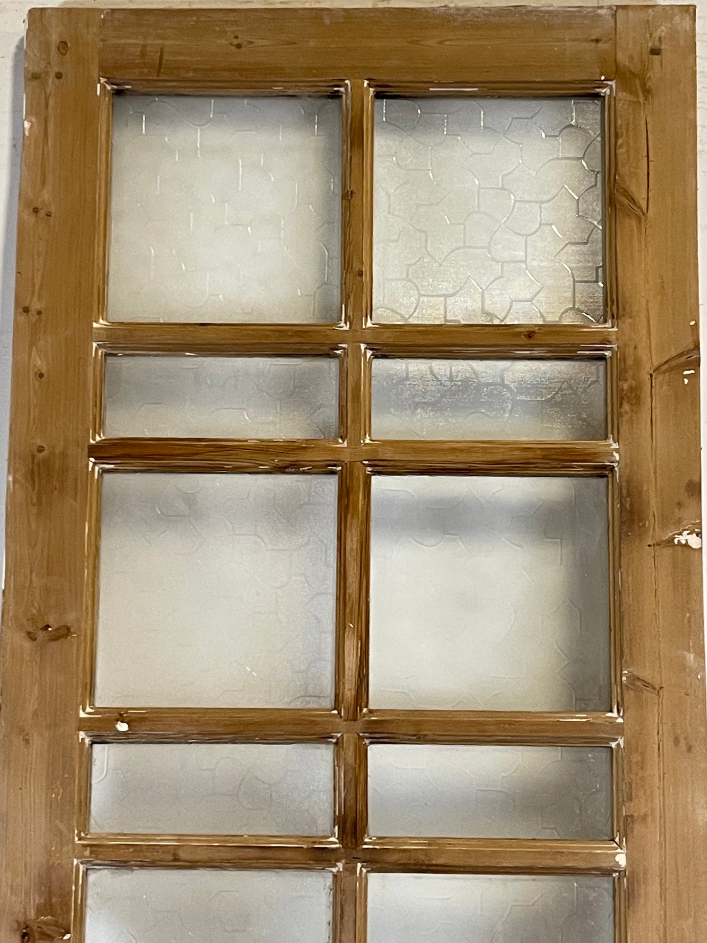 Antique French Panel Door with Glass (85x27.75) L131