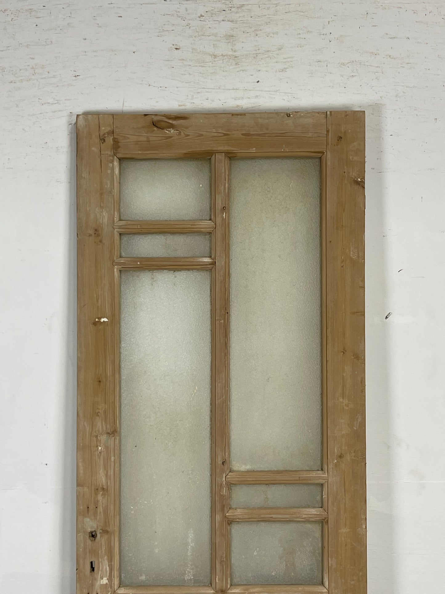 Antique French Panel Door with Glass  (85.25 x 28) M238
