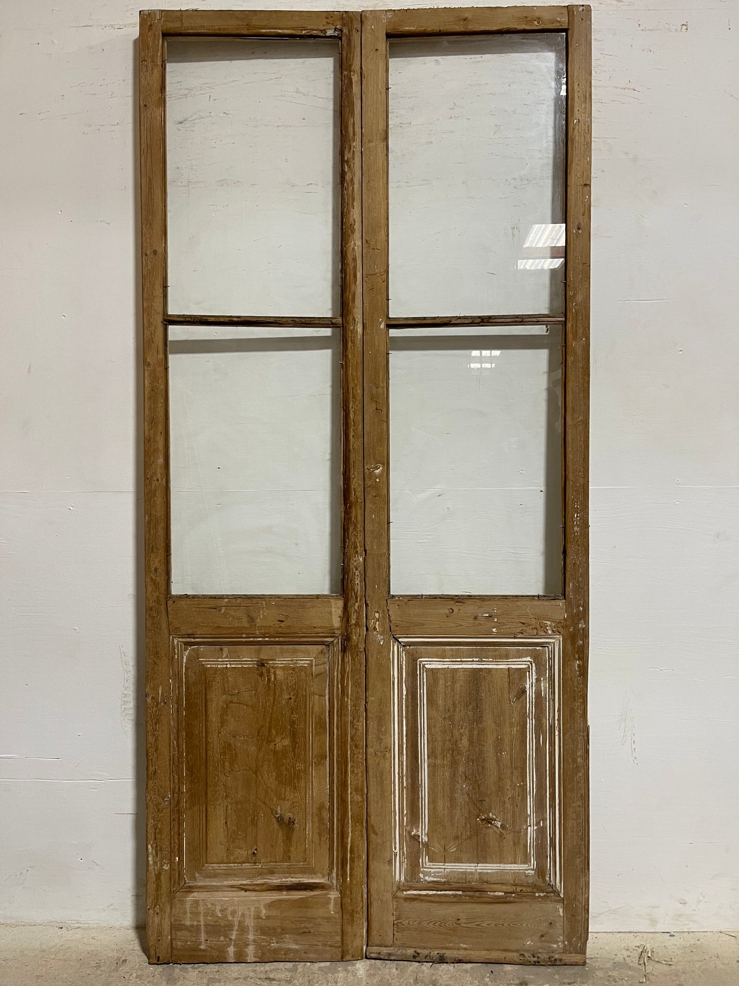 Antique French Panel Doors with glass (95.5x44.5) K304