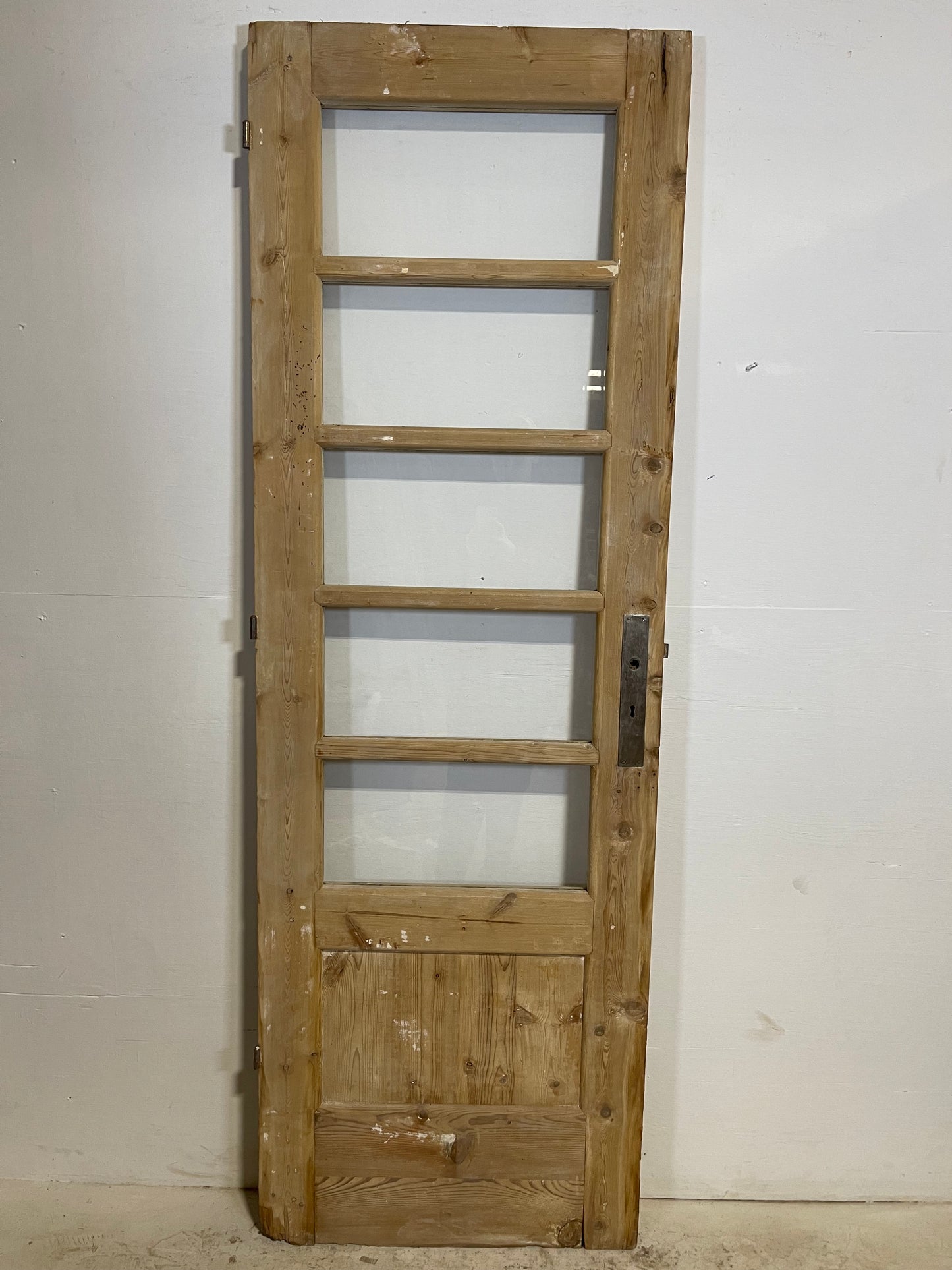 Antique French Panel Door with Glass (83x27.25) L258