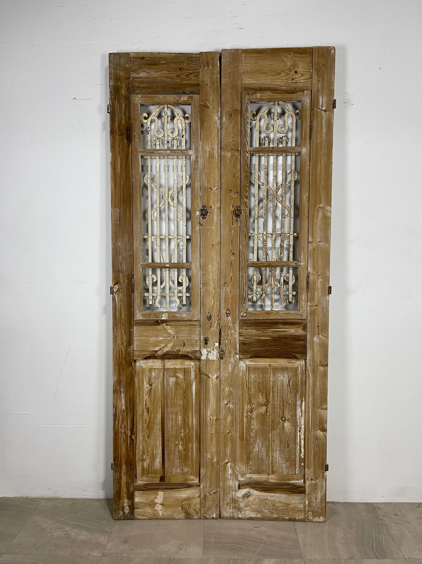 Antique French panel doors with Metal ( 92.75 x 43.25) O31
