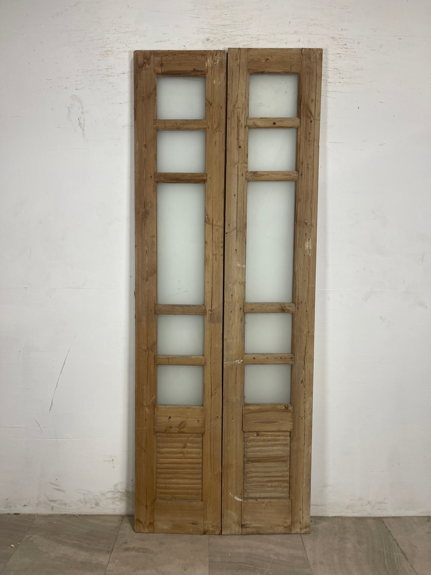 Antique French Panel Doors with Glass (92.75 x 34.75) N226