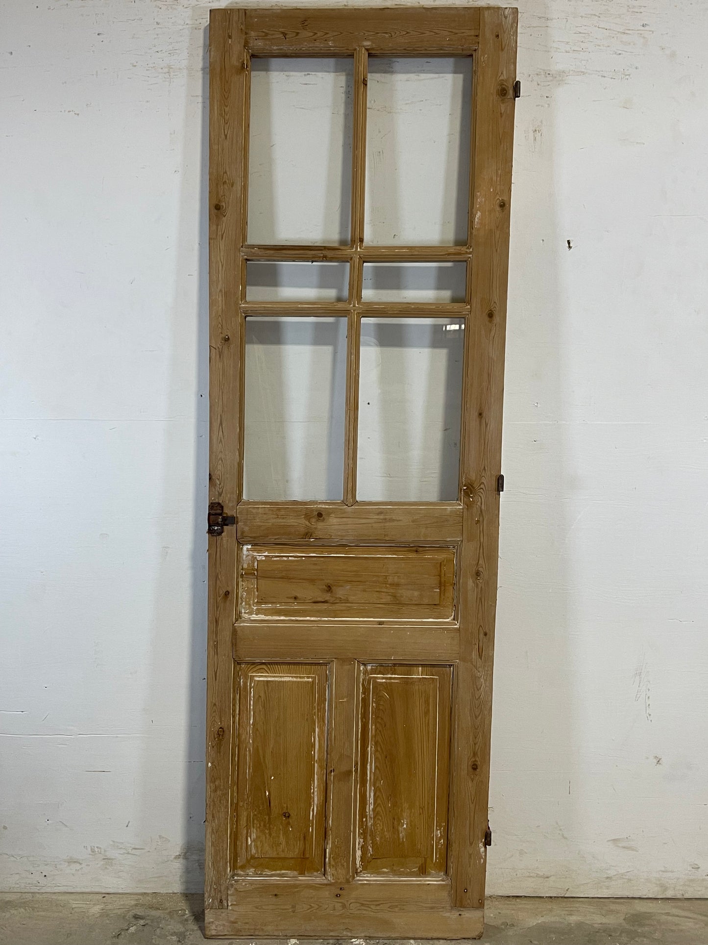 Antique French Panel Door with Glass (84.25x27) L119