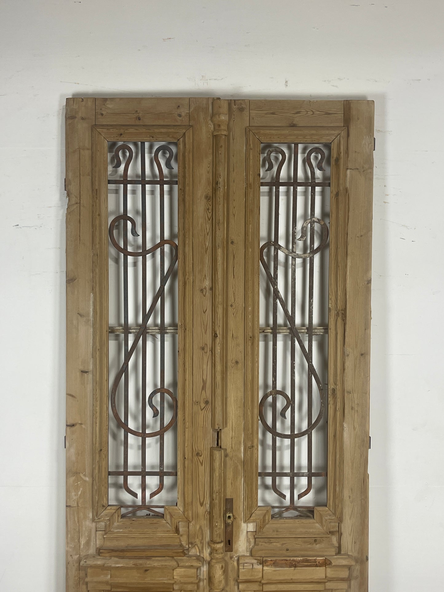 Antique French panel doors with Metal (102.5 x 42) O52