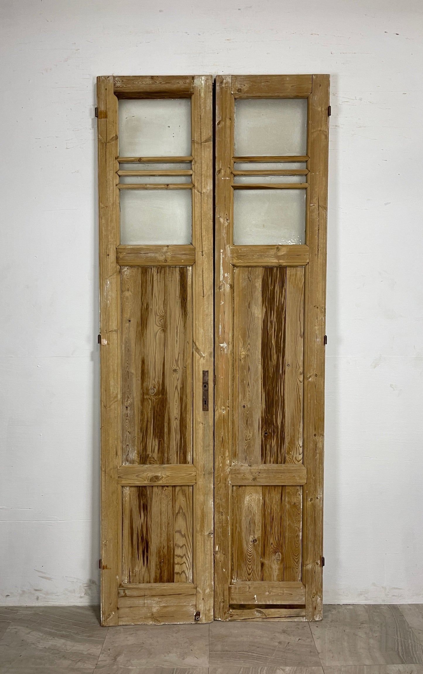 Antique French Panel Doors with Glass (98 x 41) N049