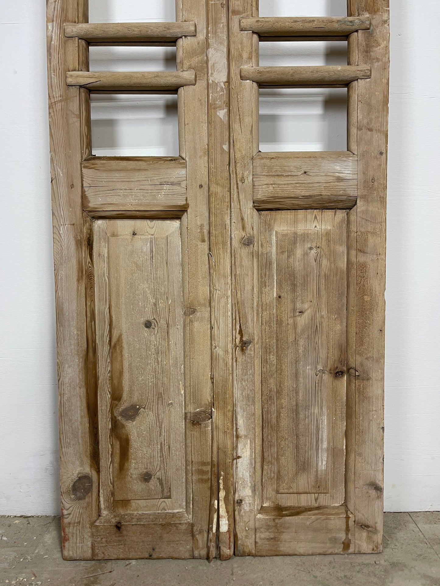 Antique French Panel Door with glass(86.75 x 28.25) O287