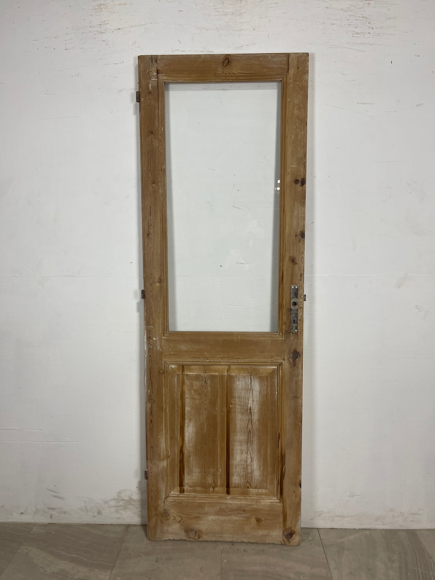 Antique French Panel Door with Glass (84 x 27.75) N202