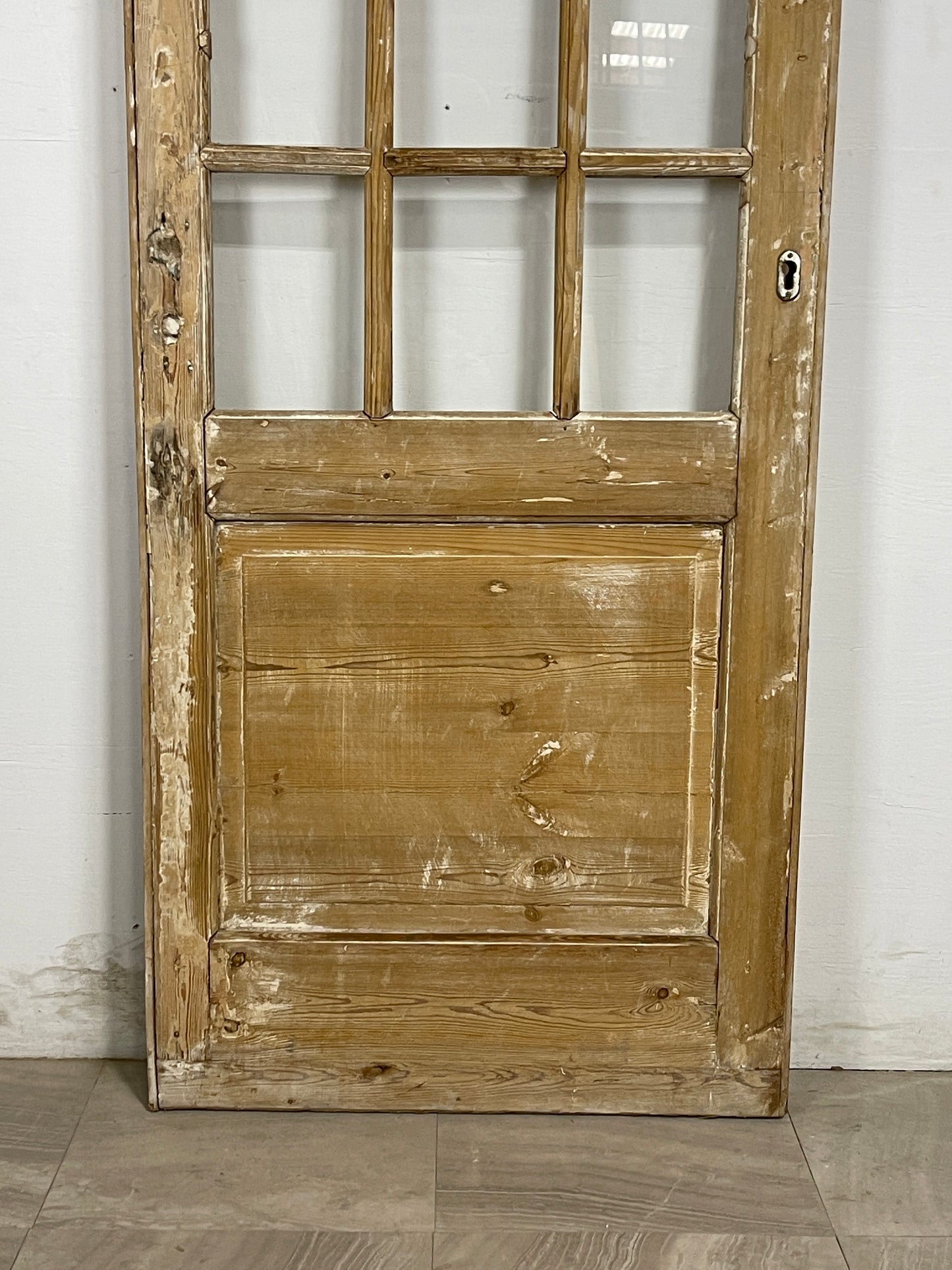 Antique French Panel Door with Glass (86.5 x 32.75) N163