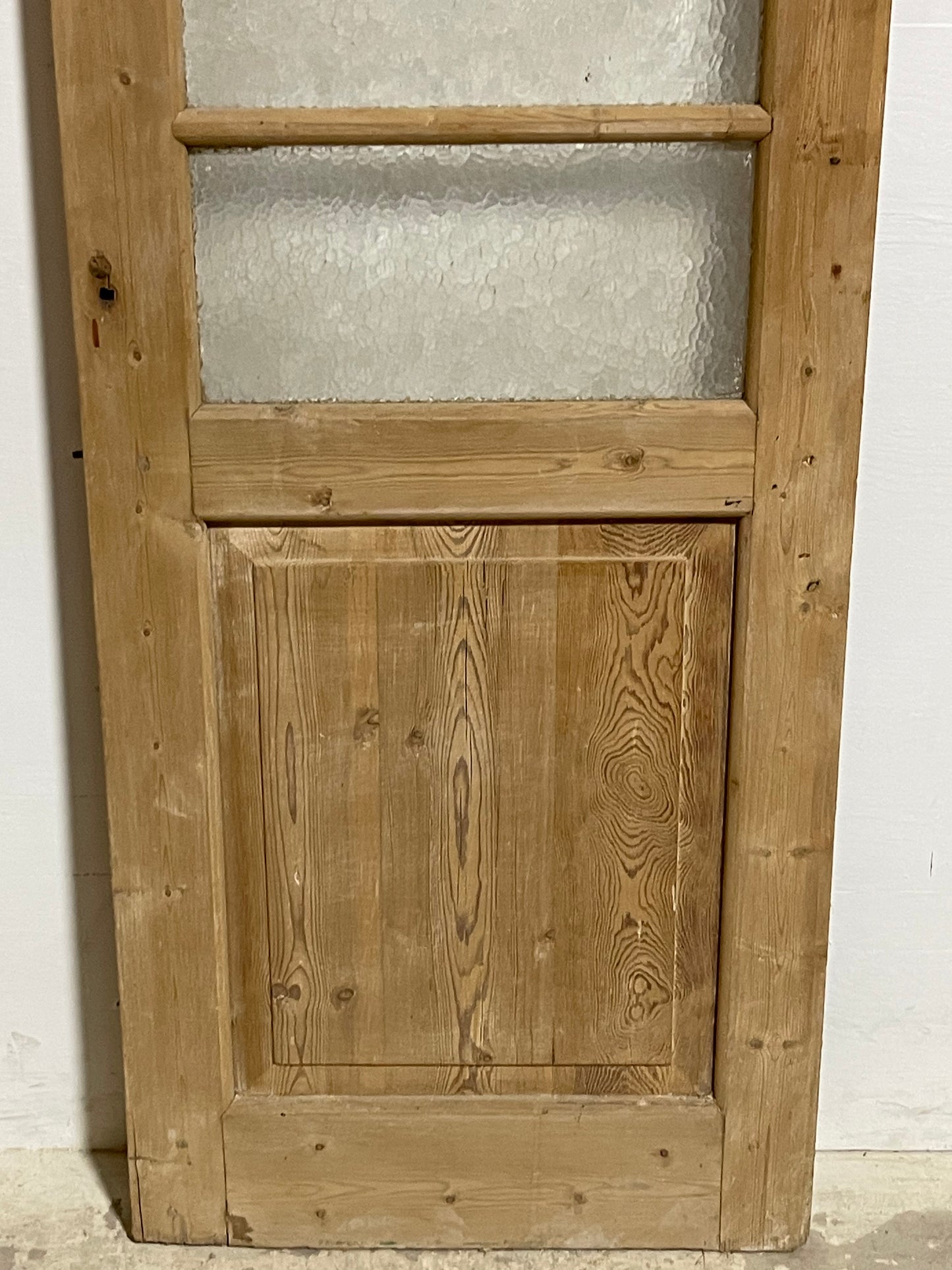 Antique French Panel Door with Glass (80x27.75) J906