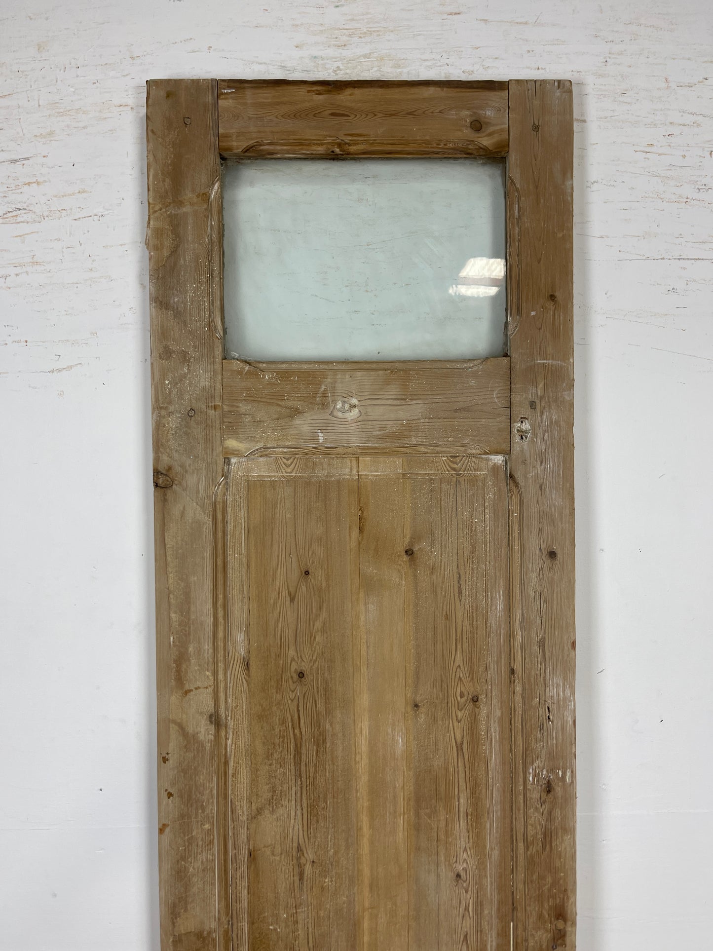 Antique French Panel Door - Single with glass (92.5x24.75) O263