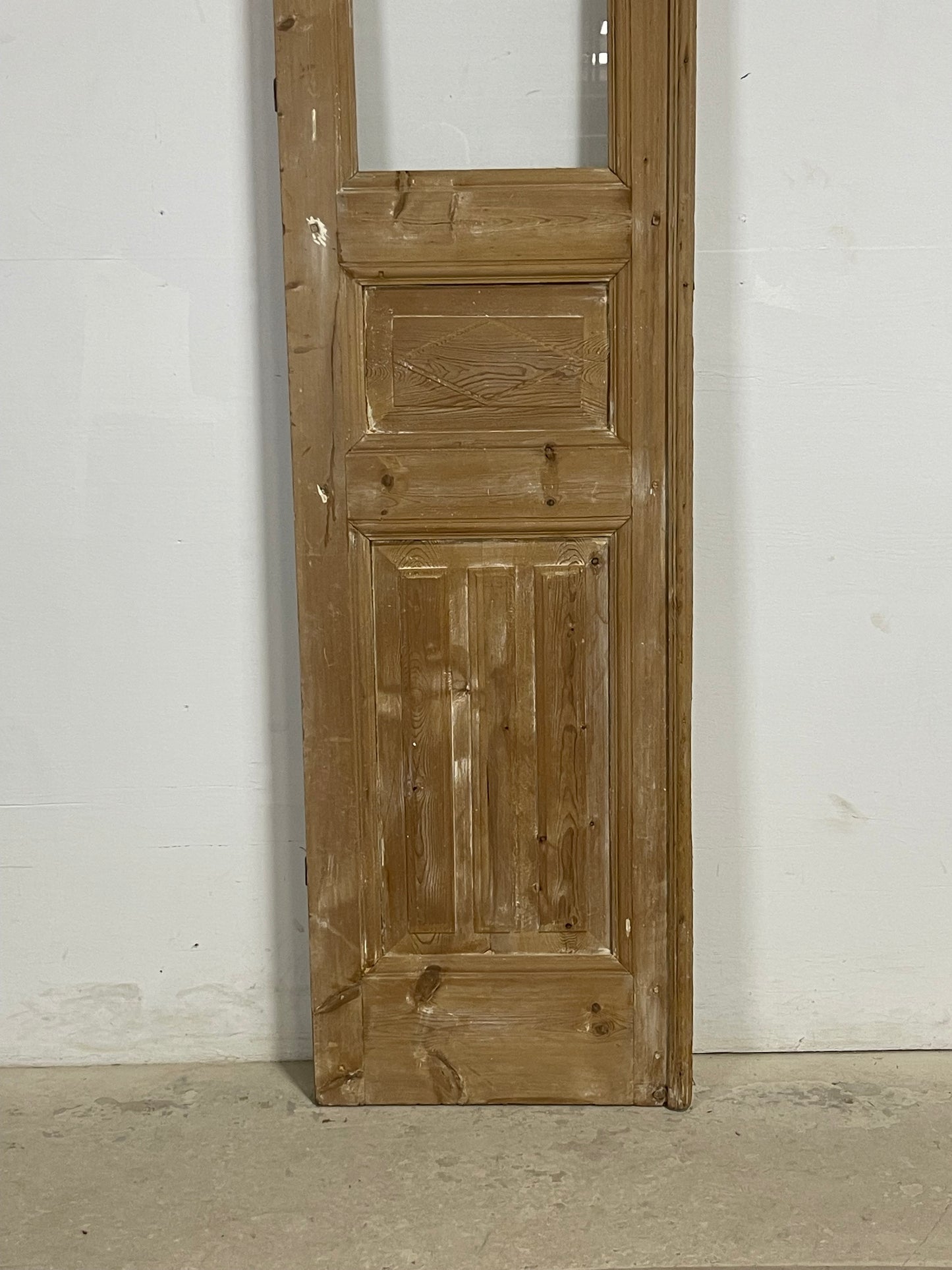 Antique French Panel Door with Glass (102.5 x 21.5) M270