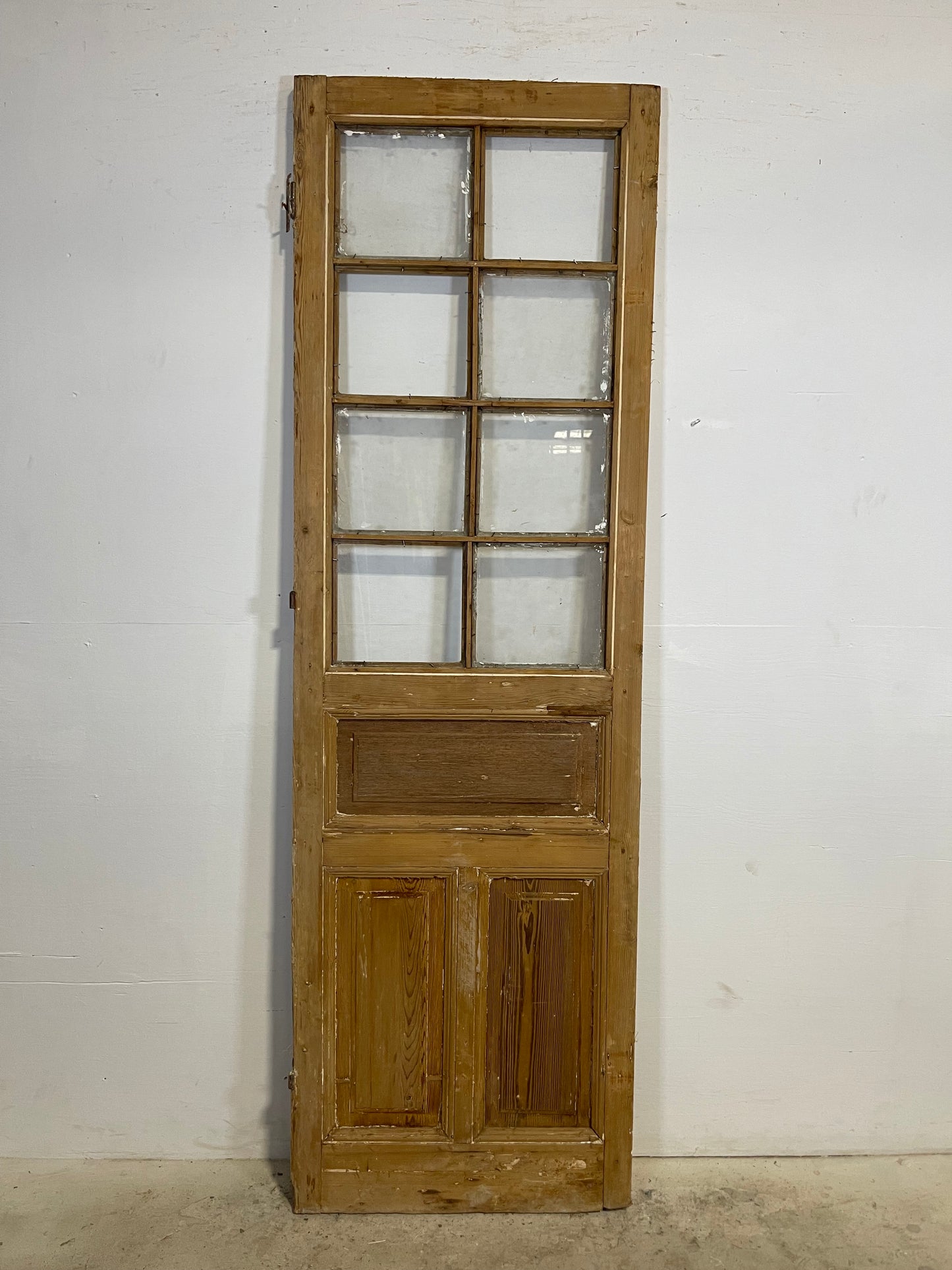 Antique French Panel Door with Glass (90.25x28) L321